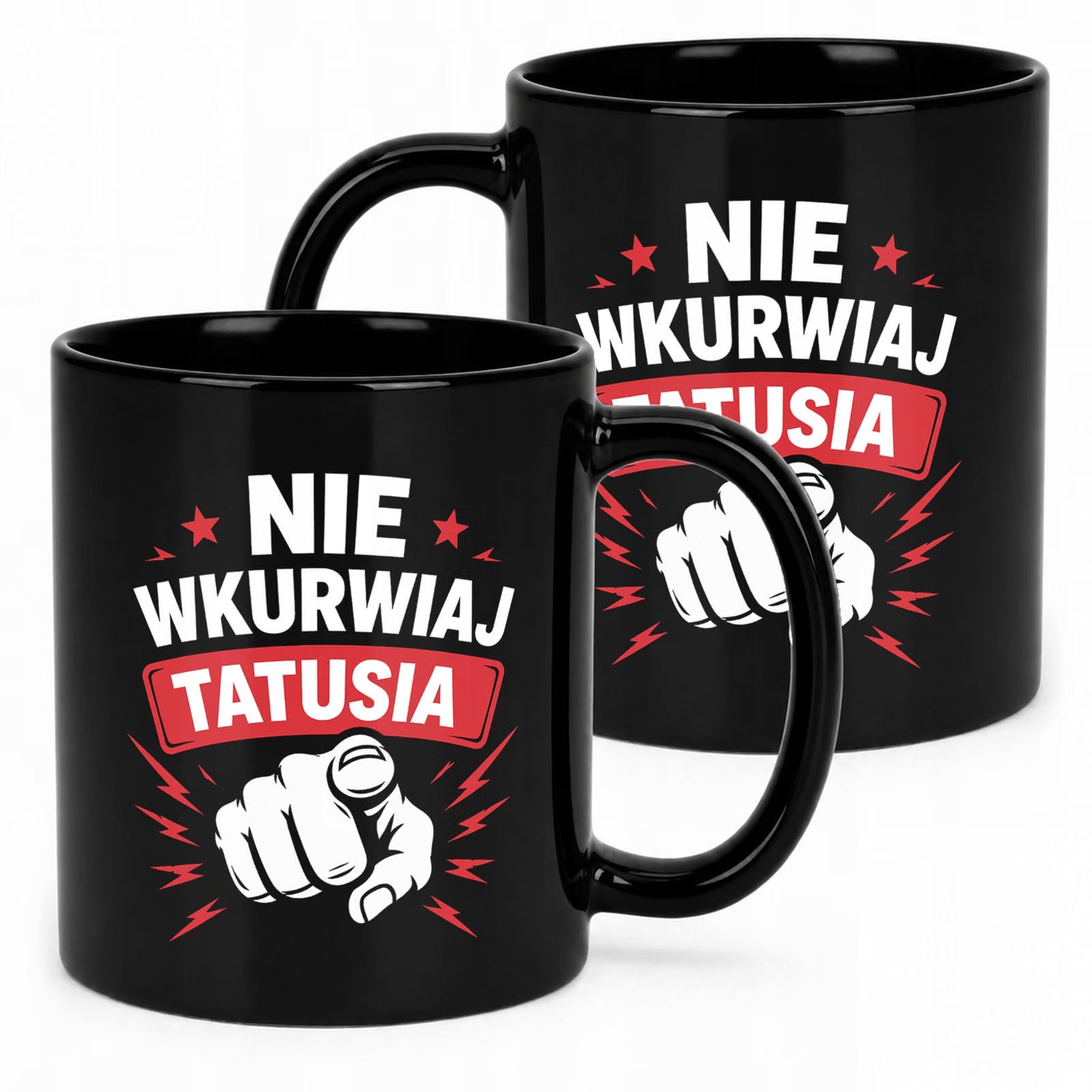 Kubek czarny dla taty prezent na Dzień Ojca upominek od serca dla tatusia