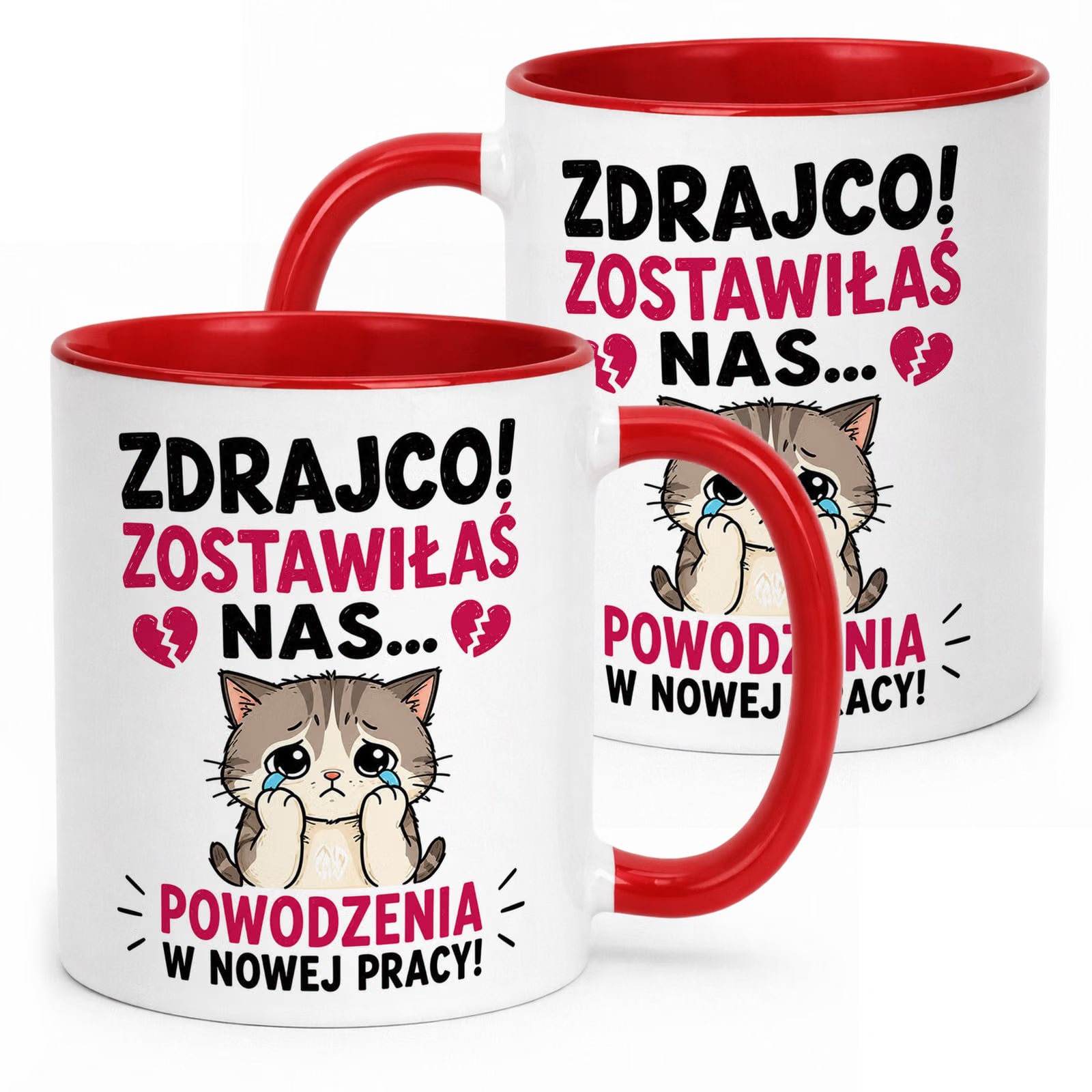 Kubek Czerwony z nadrukiem Pożegnanie Odejście z Pracy Dla Koleżanki
