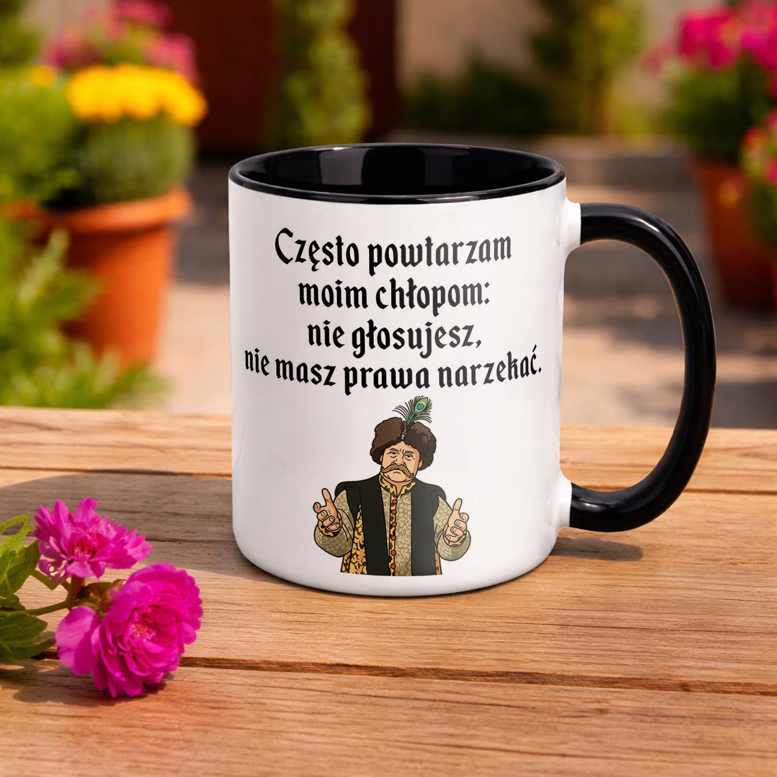 Kubek Czarny 1670 Często Powtarzam Moim Chłopom Jan Paweł Prezent