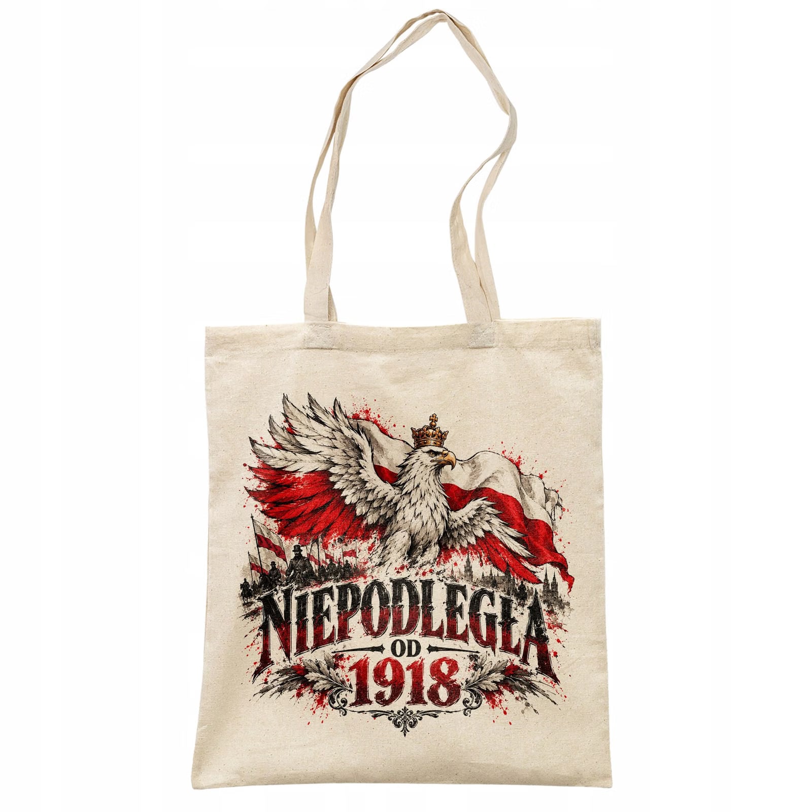 Torba shopper ecru patriotyczna święto niepodległości z nadrukiem
