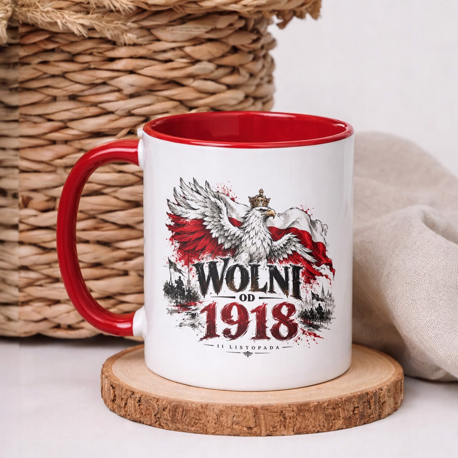 Kubek Czerwony z Nadrukiem Patriotyczny Święto Niepodległości Polska