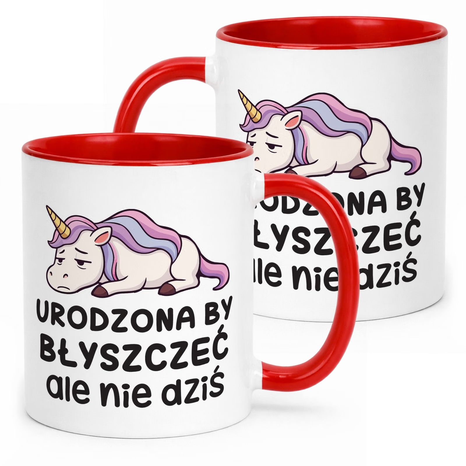 Kubek Czerwony Urodzona By Byszczeć Śmieszny Zabawny Prezent