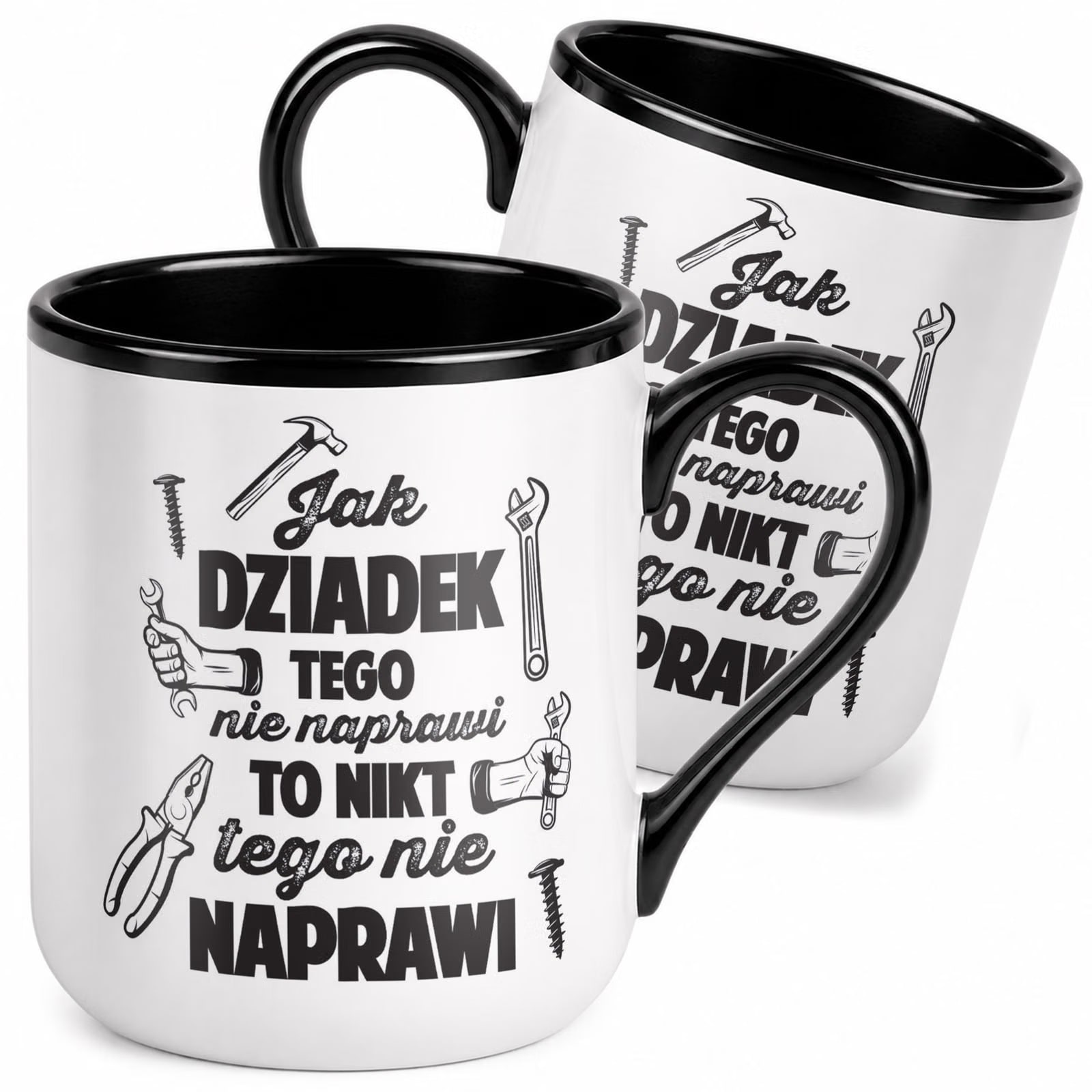 Kubek z nadrukiem Premium Czarny Dzień Dziadka Dla Dziadka Upominek Prezent