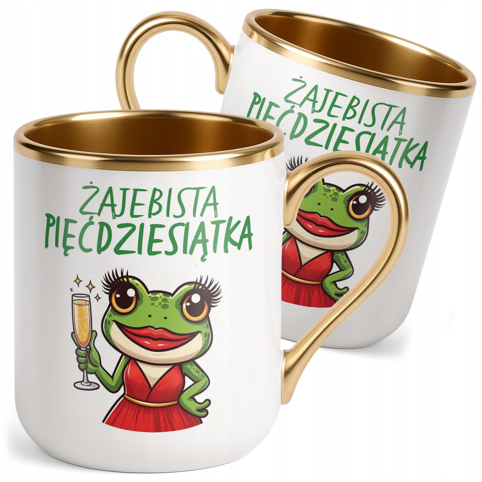 Kubek Premium Złoty Żajebista 50 Dla Kobiety Na Urodziny Prezent