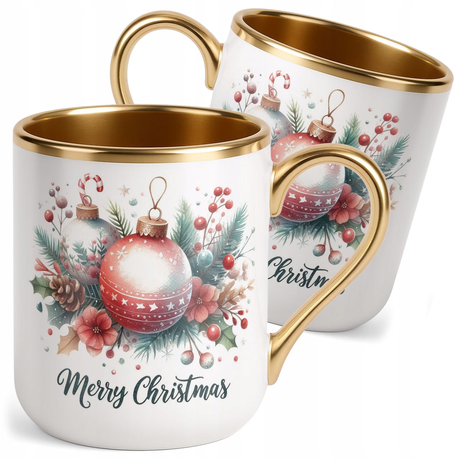 Kubek Premium Złoty Boże Narodzenie Mikołajki Merry Christmas Prezent