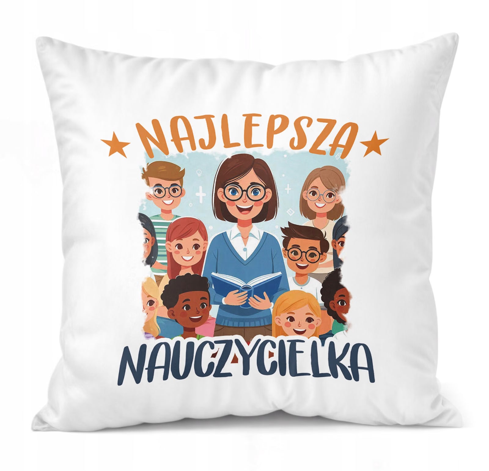 Poduszka Jasiek 38x38cm z Nadrukiem Dzień Nauczyciela Prezent Upominek