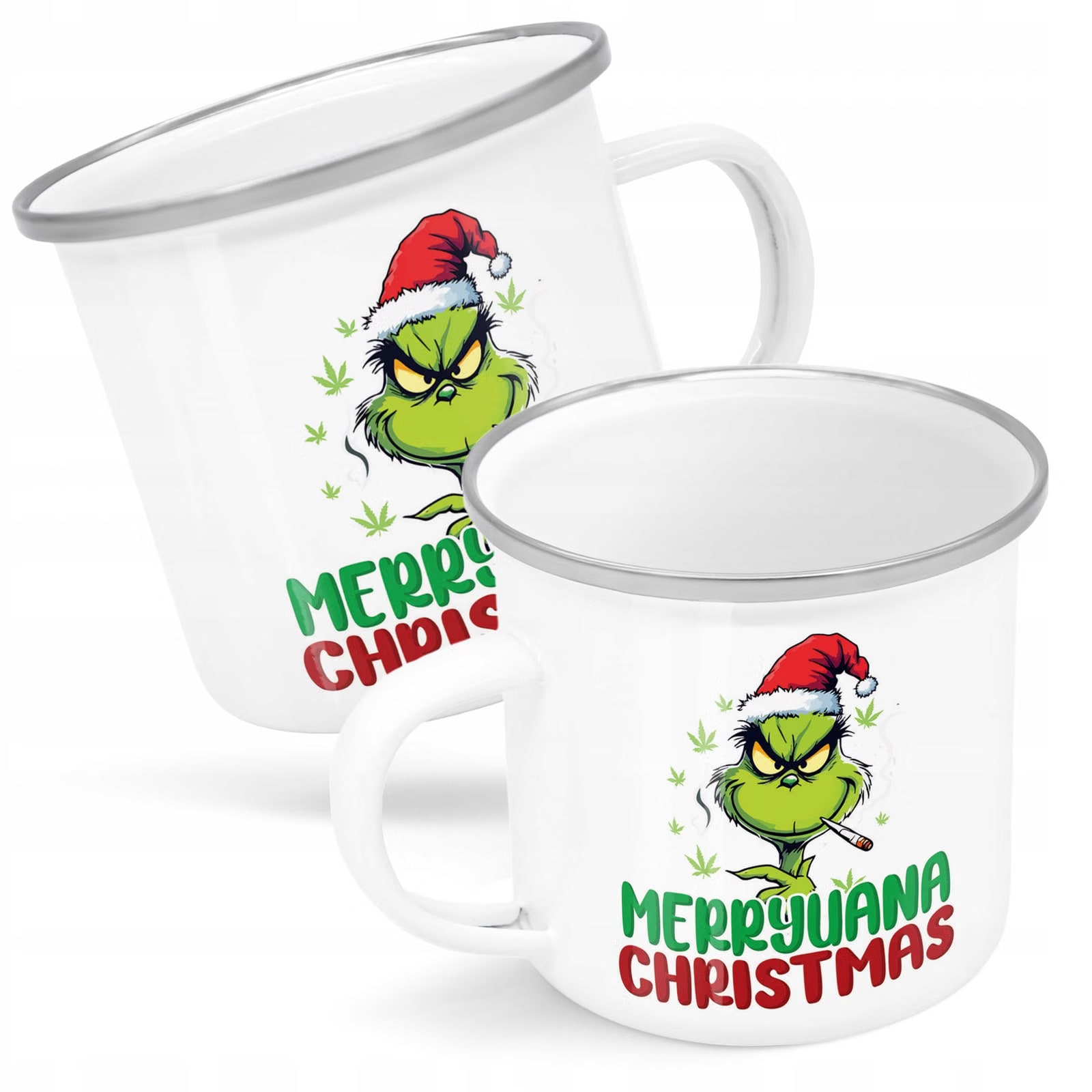 Kubek Emaliowany Boże Narodzenie Mikołajki Marryuana Christmas Prezent