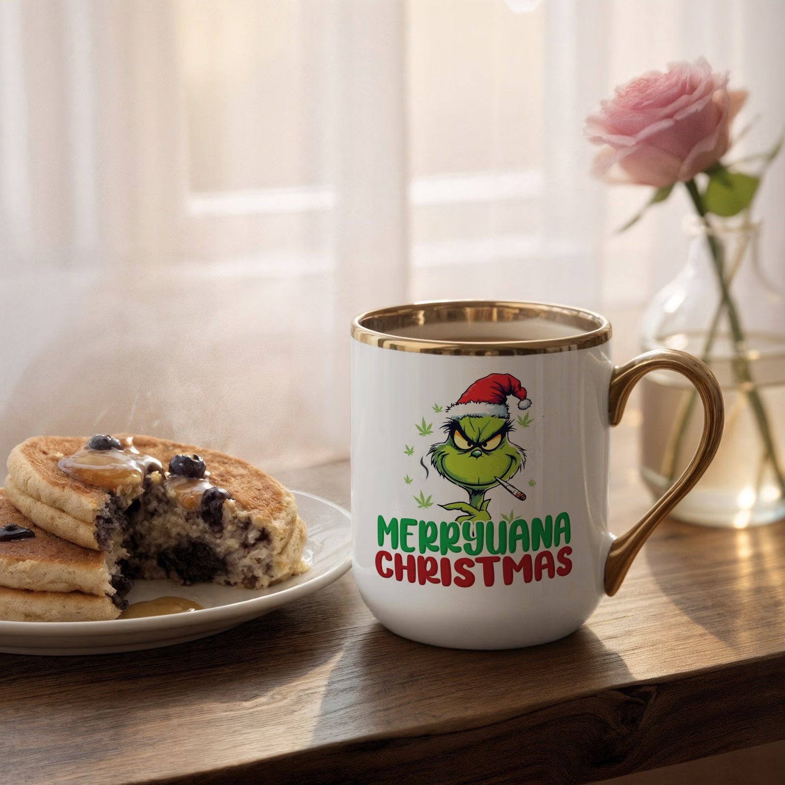 Kubek Premium Złoty Boże Narodzenie Mikołajki Marryuana Christmas Prezent