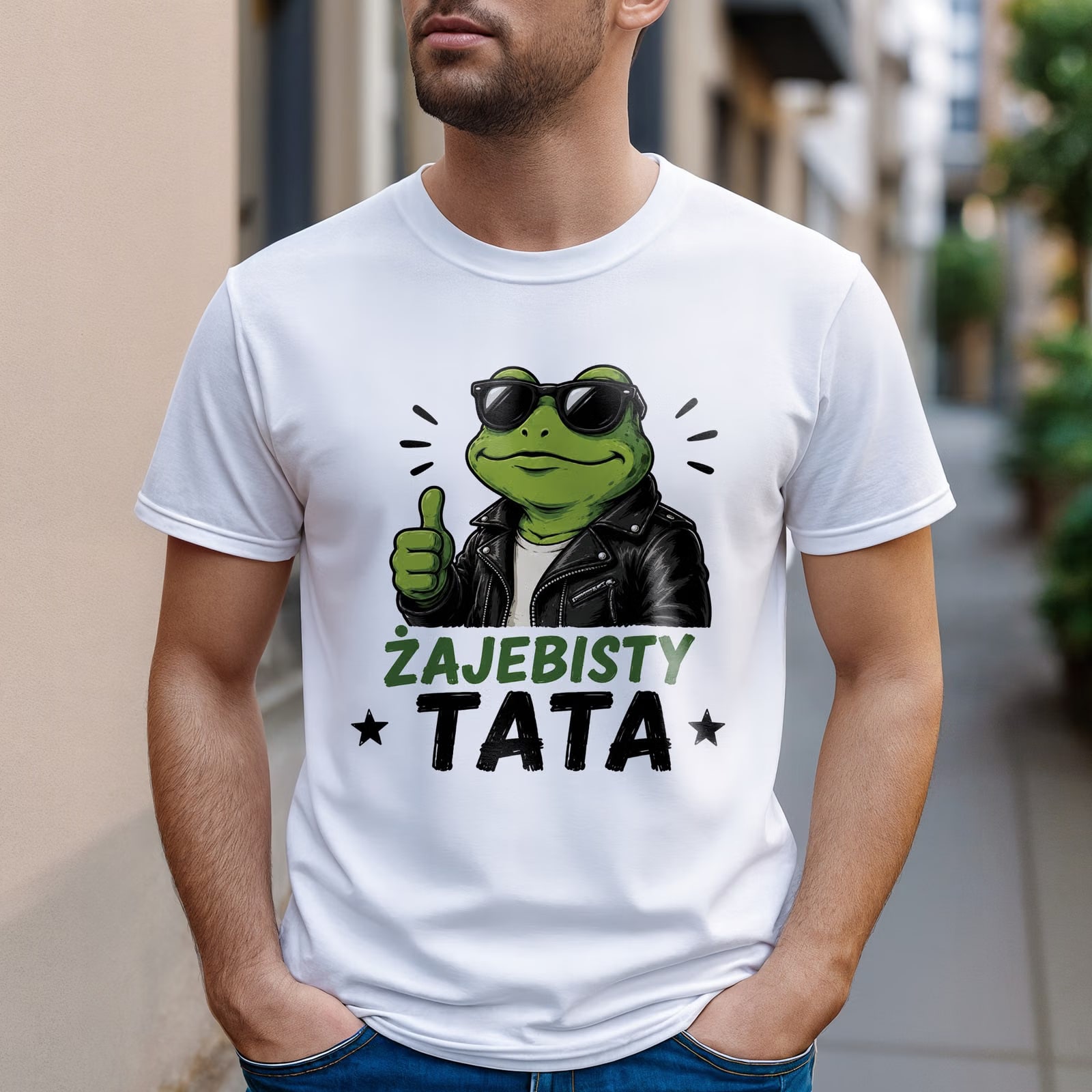 Koszulka biała męska prezent dla taty upominek na Dzień Ojca r. 3XL
