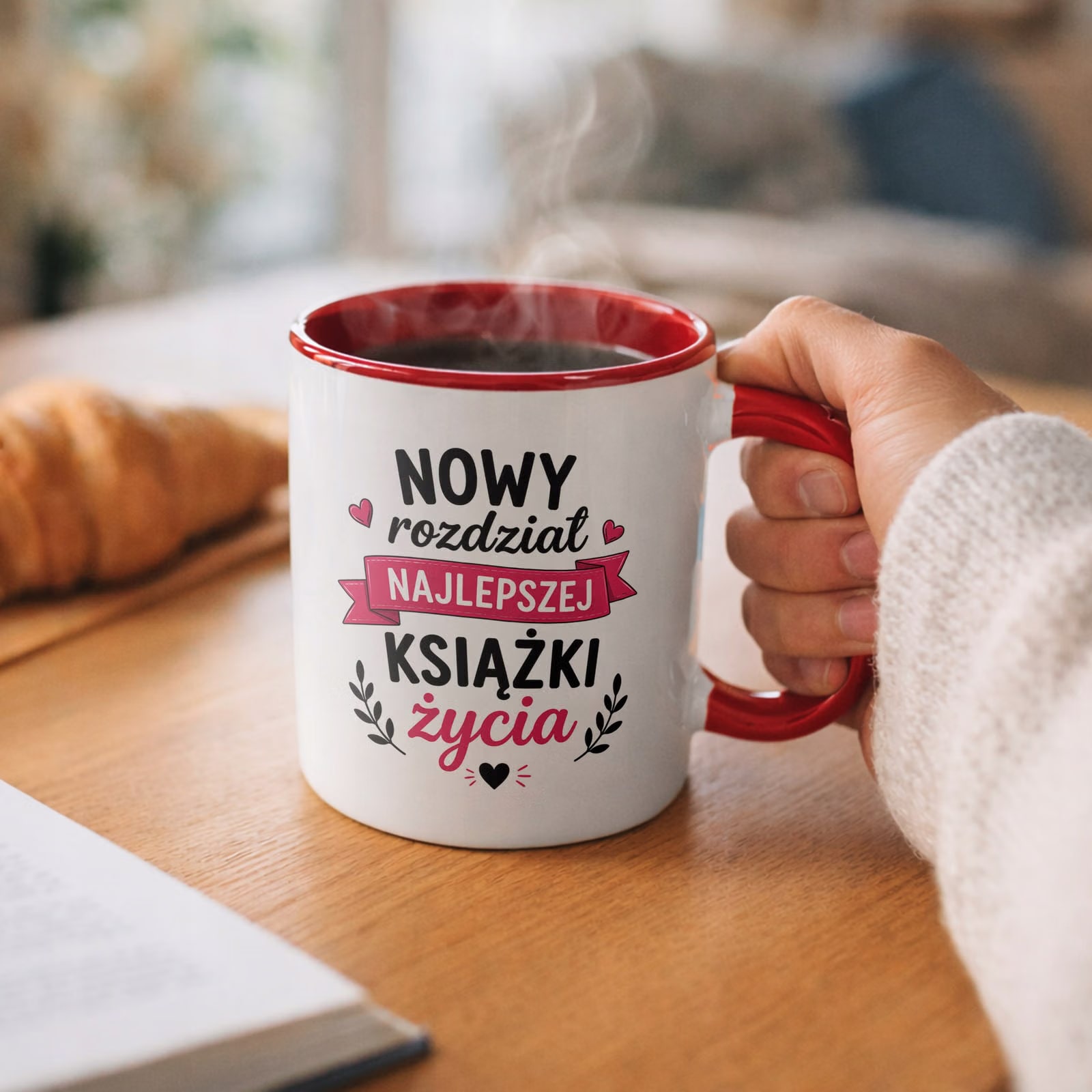 Kubek Czerwony z nadrukiem Emerytura Dla Emerytki Upominek Prezent
