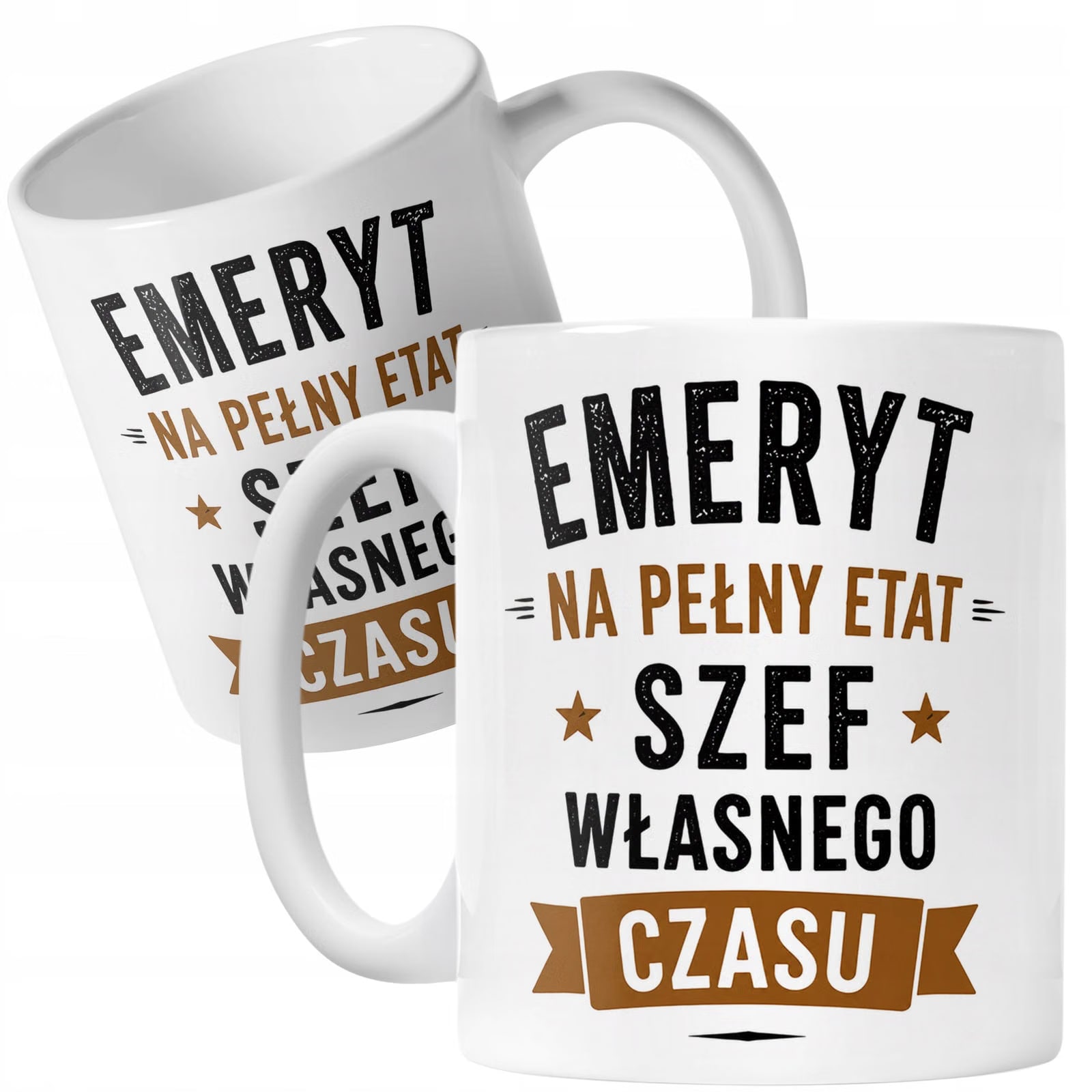 Biały Kubek z nadrukiem Emerytura Dla Emeryta Upominek Prezent
