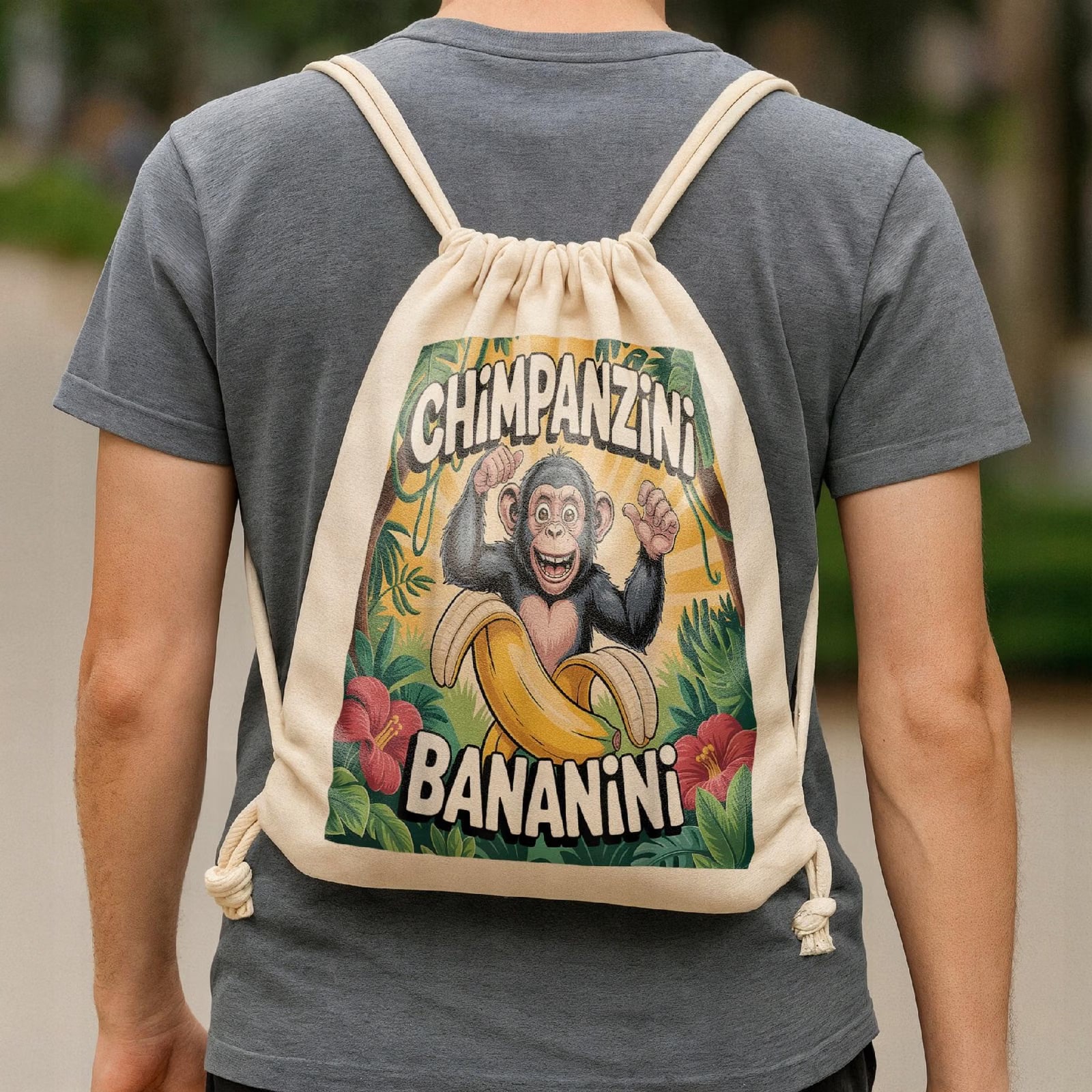 Plecak bawełniany Chimpanzini Bananini viral tiktok brainrot