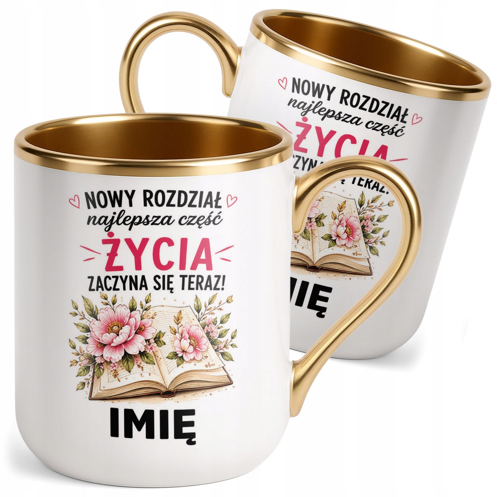 Kubek Personalizowany z nadrukiem Premium Złoty Emerytura Prezent