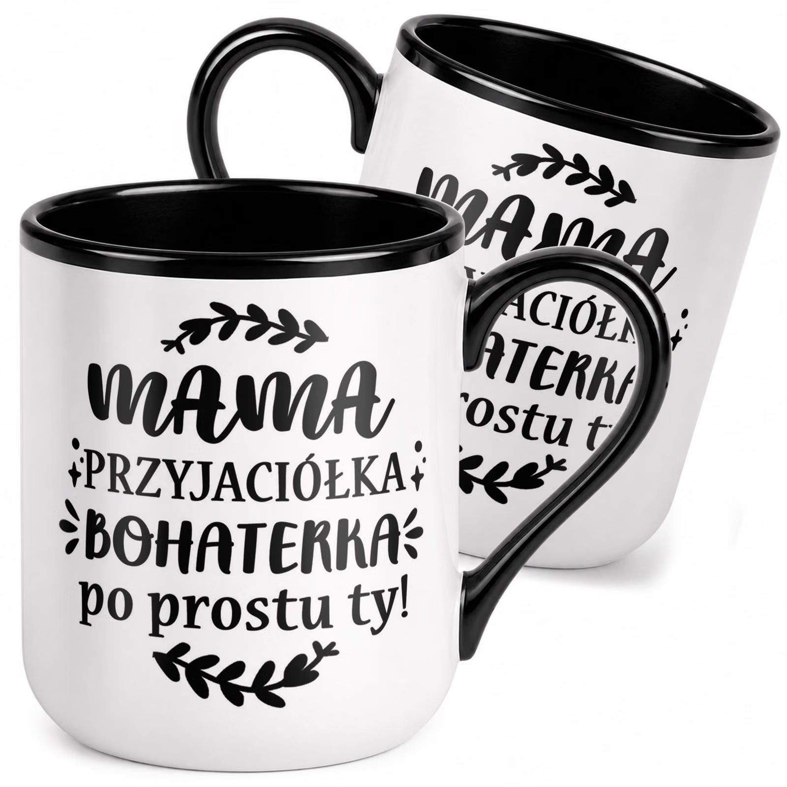 Kubek z nadrukiem Premium Czarny Dla Mamy Dzień Matki Upominek Prezent