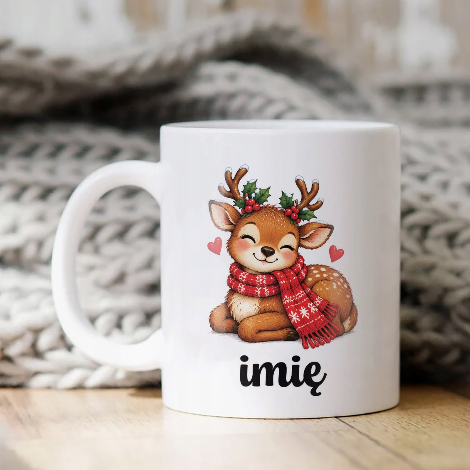 Kubek Biały Personalizowany z Nadrukiem Boże Narodzenie Święta Prezent