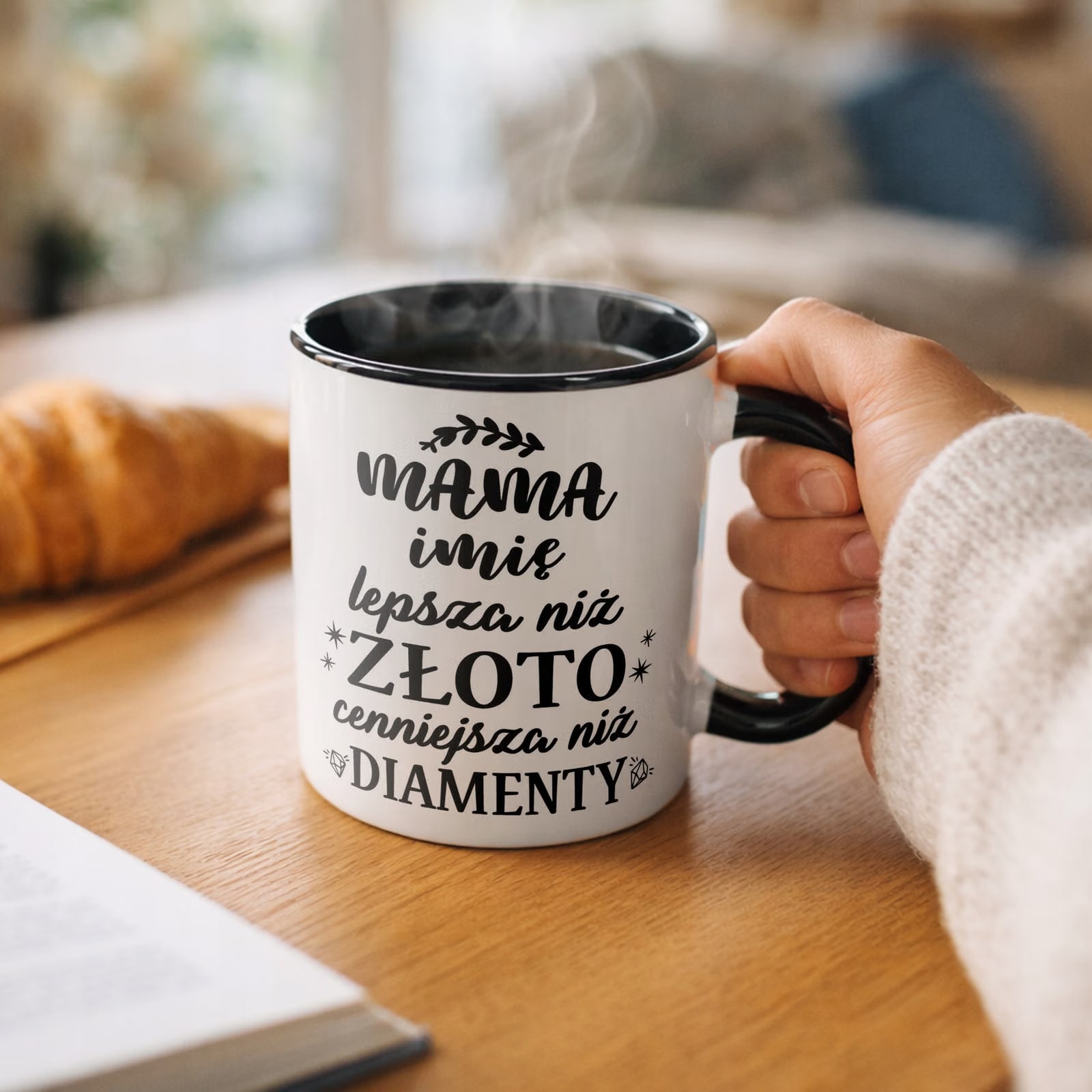 Kubek Czarny Personalizowany Dzień Matki Dla Mamy Prezent Upominek