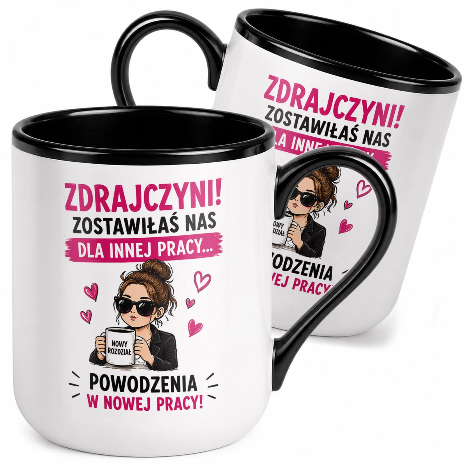 Kubek z nadrukiem Premium Czarny Pożegnanie Odejście z Pracy Prezent