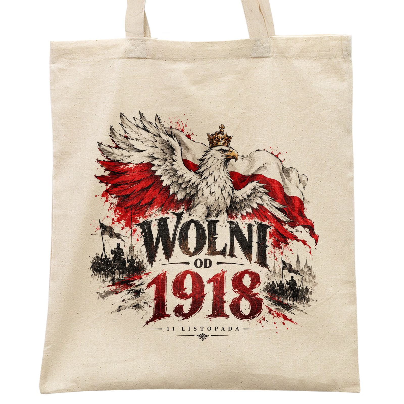 Torba shopper ecru patriotyczna święto niepodległości z nadrukiem