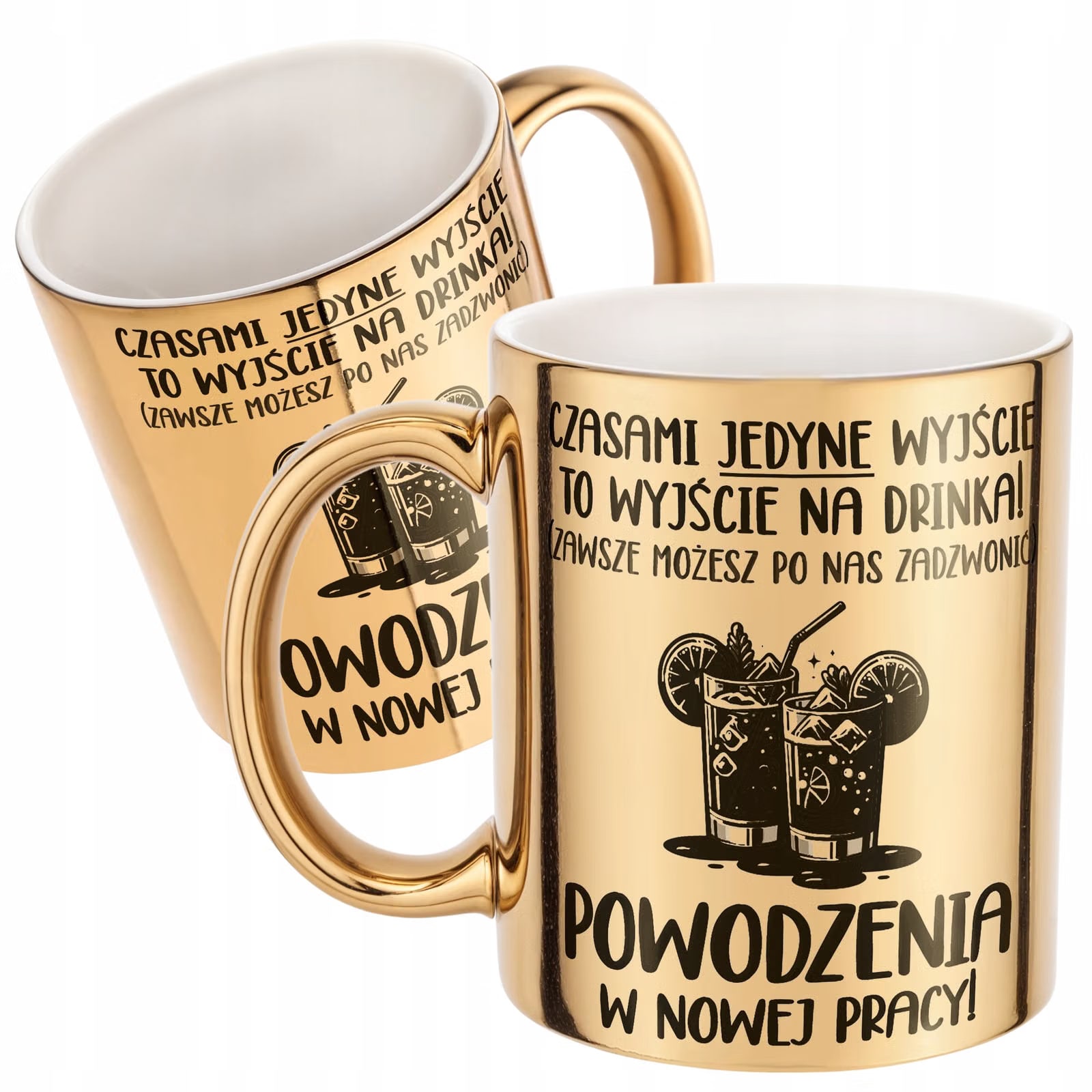 Złoty Kubek ceramiczny Pożeganie Odejście z Pracy Dla Kolegi Koleżanki