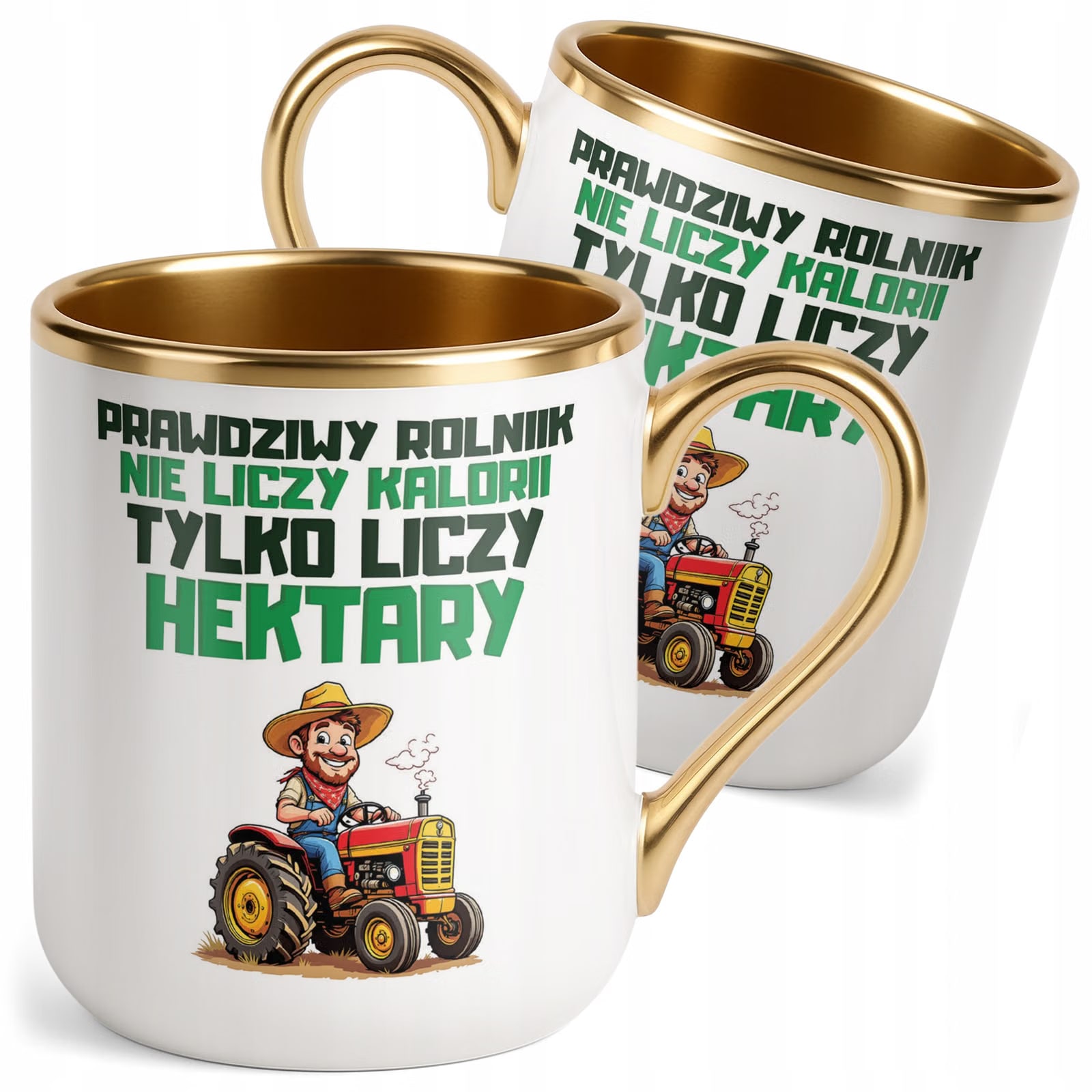 Kubek Premium Złoty Rolnik Dla Rolnika Traktor Zabawny Prezent