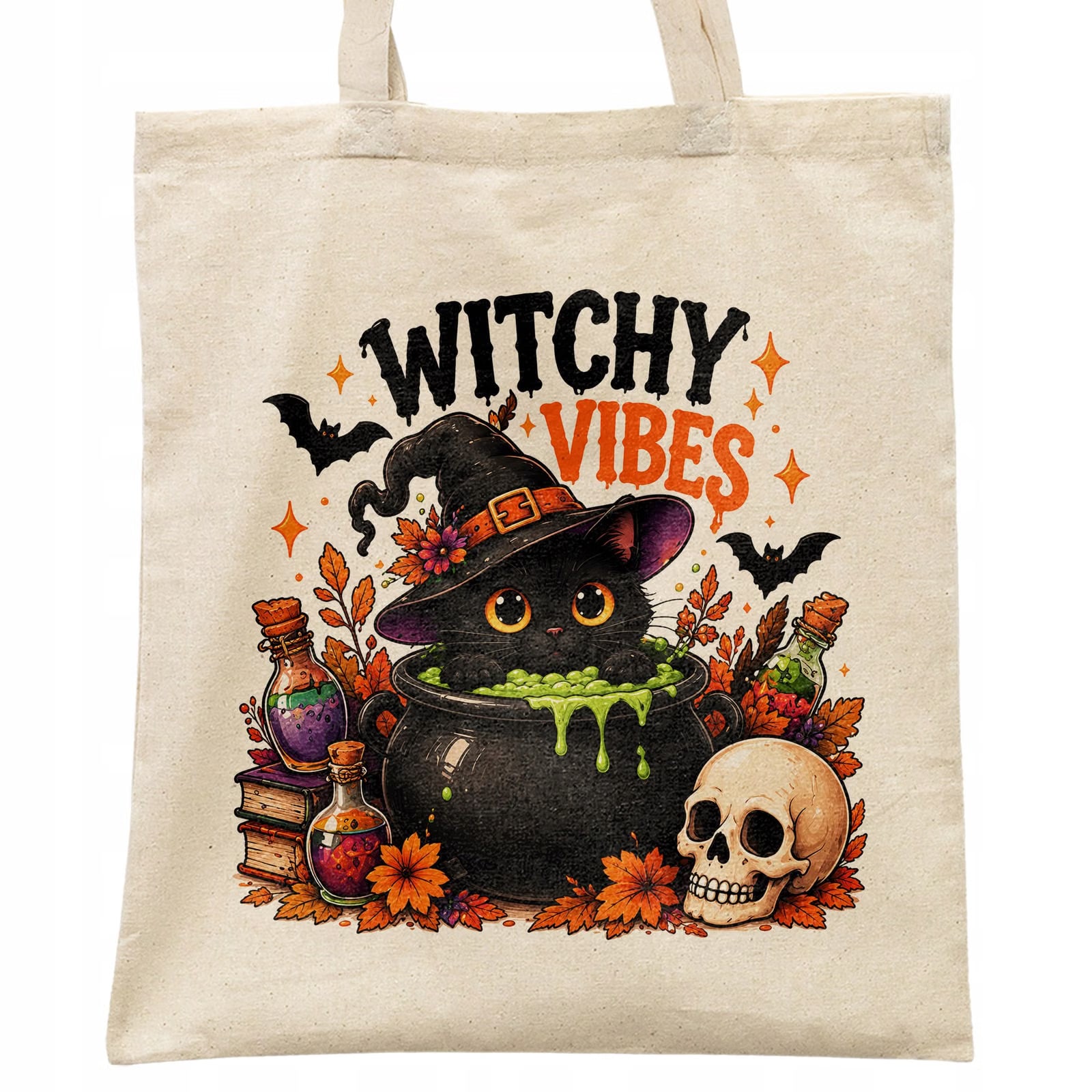 Torba shopper bawełniana halloween na zakupy z nadrukiem prezent