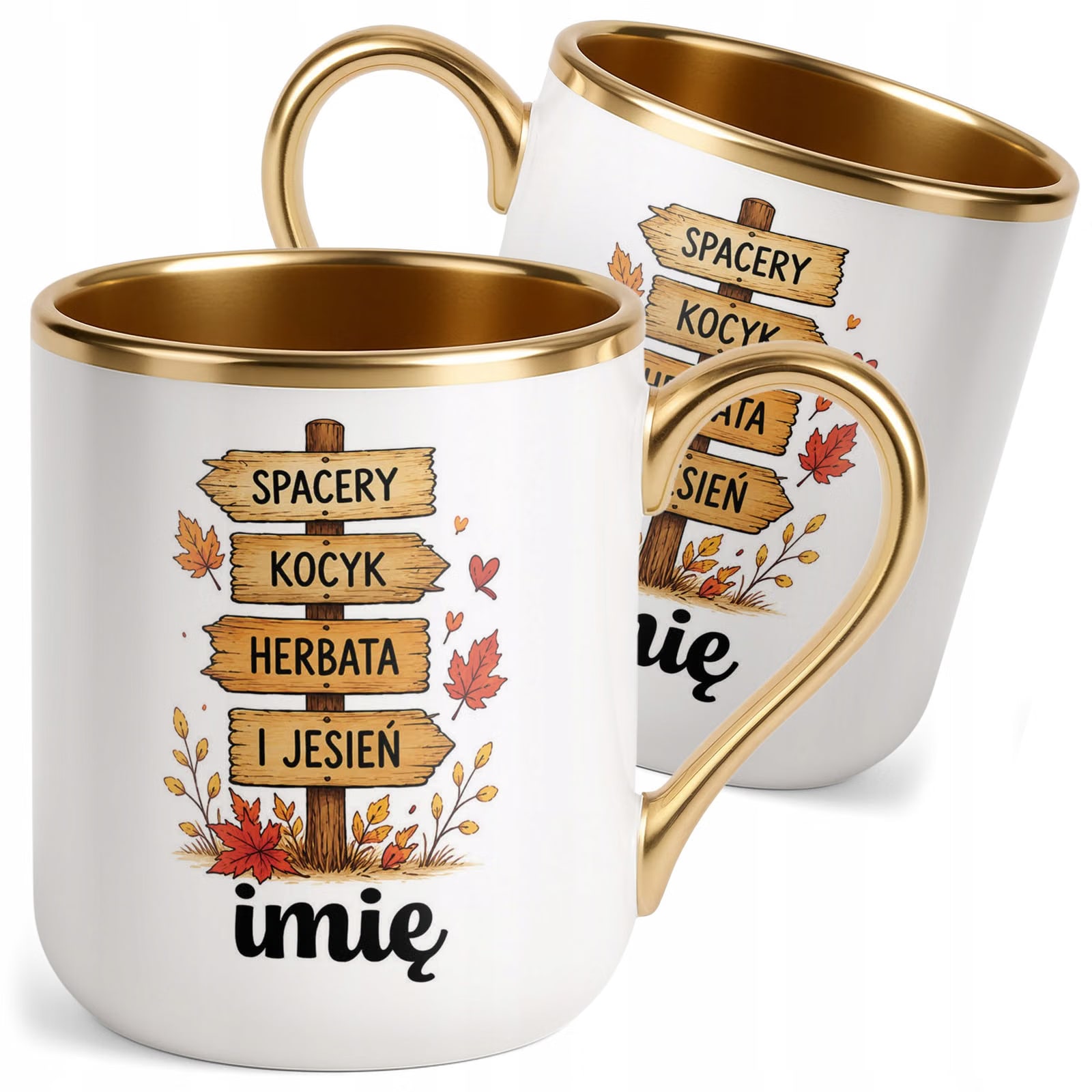 Kubek Personalizowany z nadrukiem Premium Złoty Jesienny Jesień