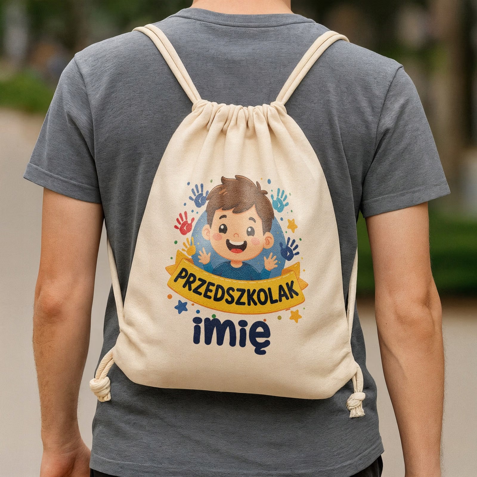 Zestaw Personalizowany Plecak Worek Kubek Przedszkolak Prezent