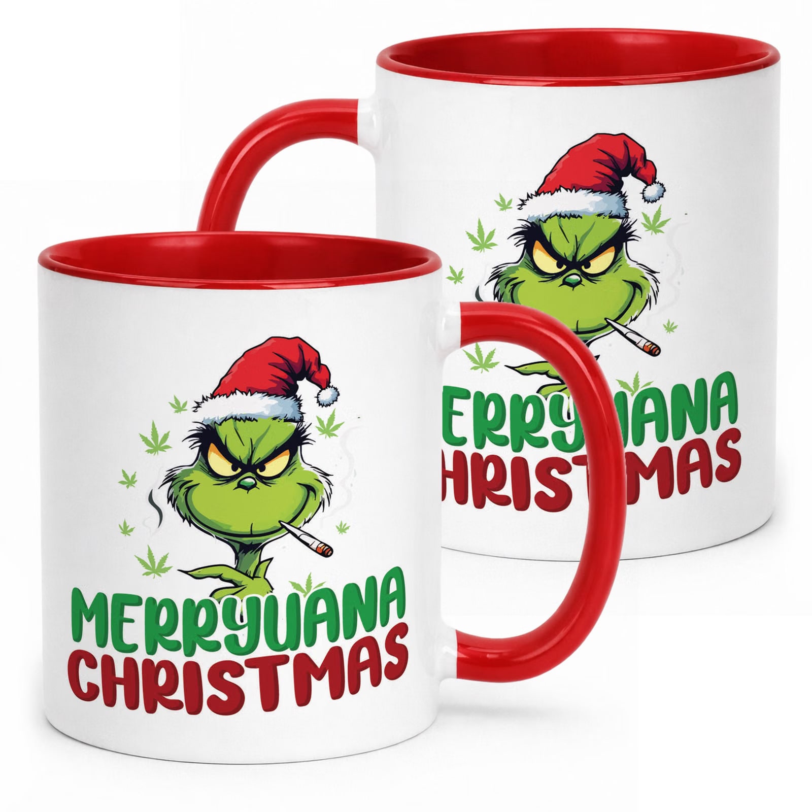 Kubek Czerwony Boże Narodzenie Mikołajki Marryuana Christmas Prezent
