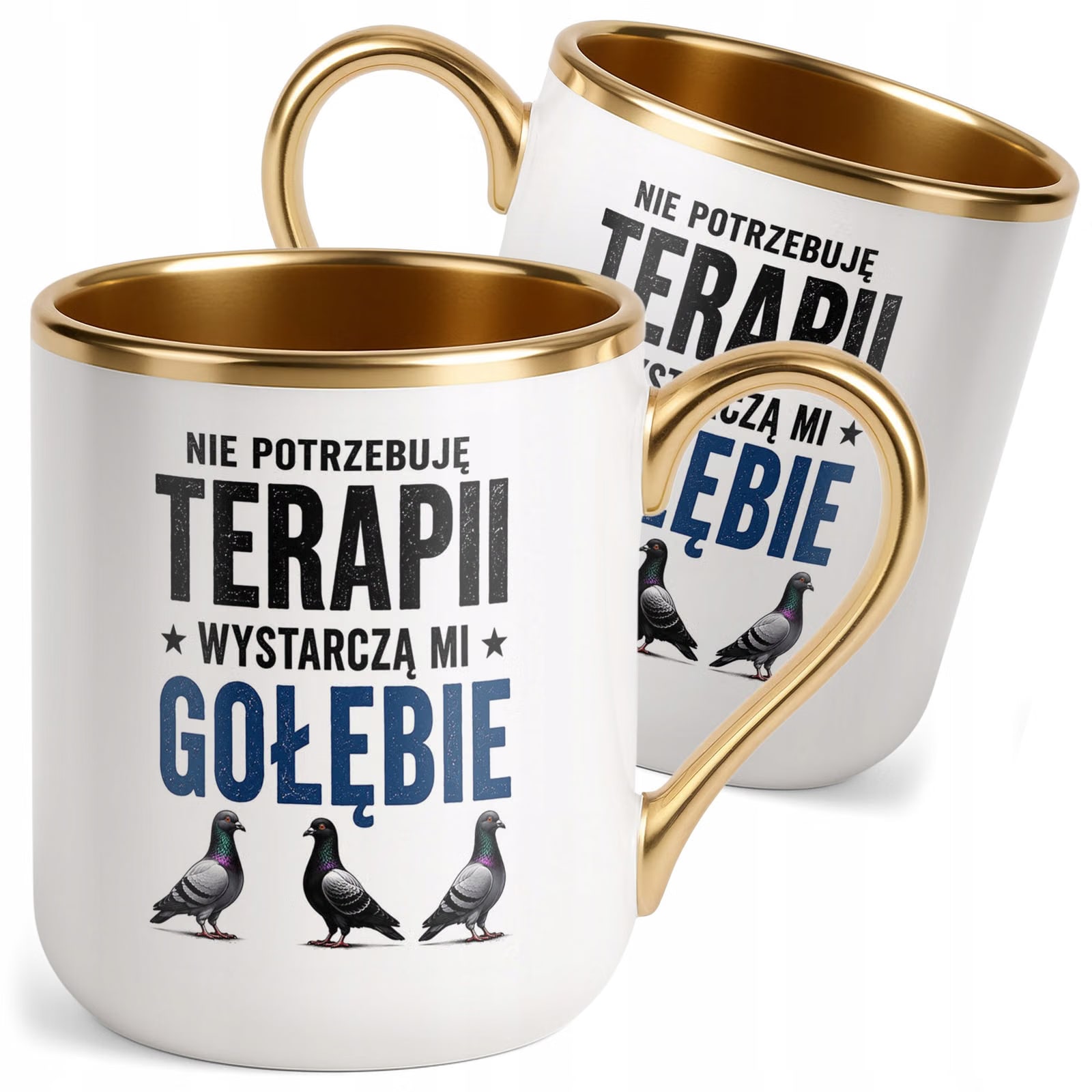 Kubek z nadrukiem Premium Złoty Dla Gołębiarza Hodowcy Gołębi Prezent