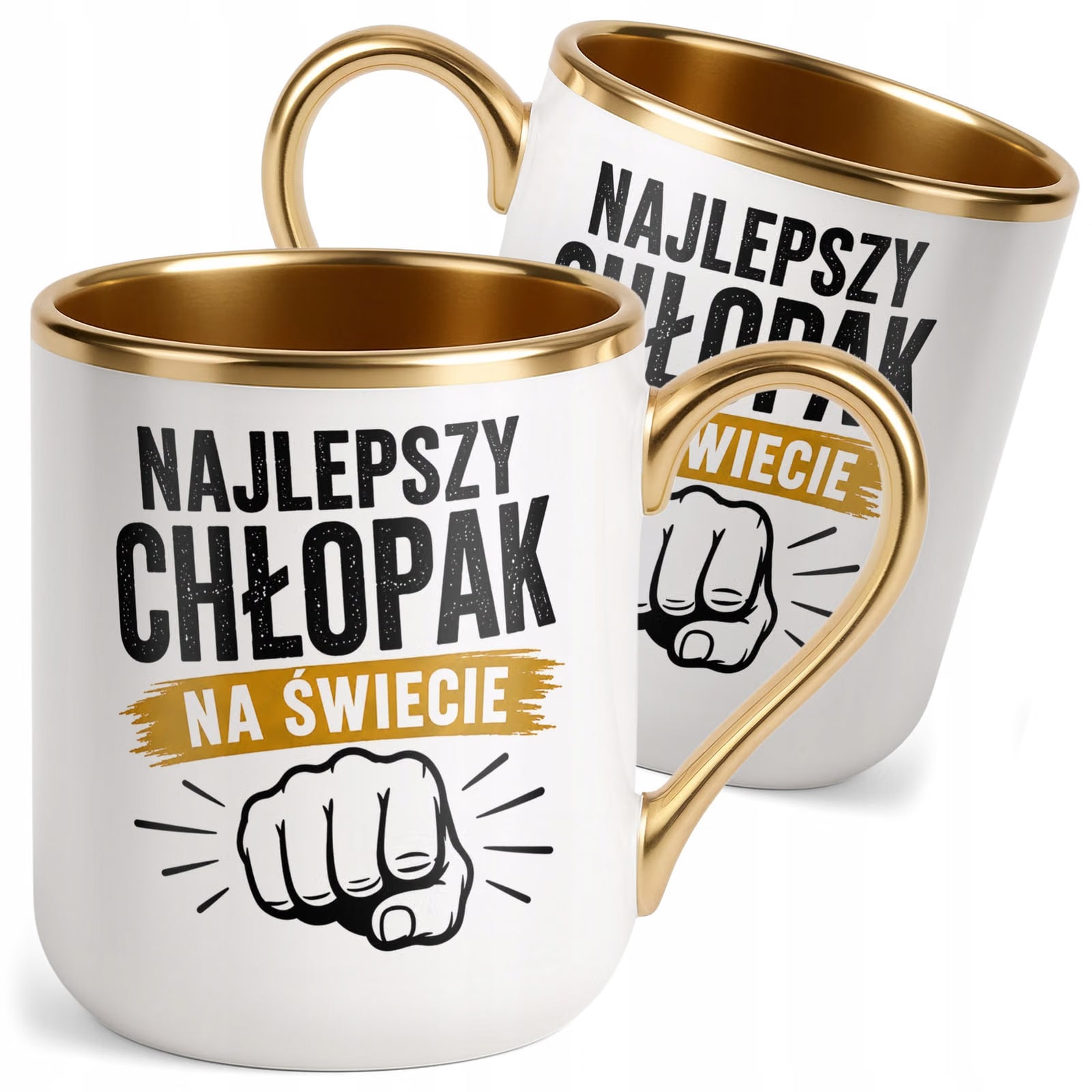 Kubek z nadrukiem Premium Złoty Dzień Chłopaka Mężczyzny Prezent