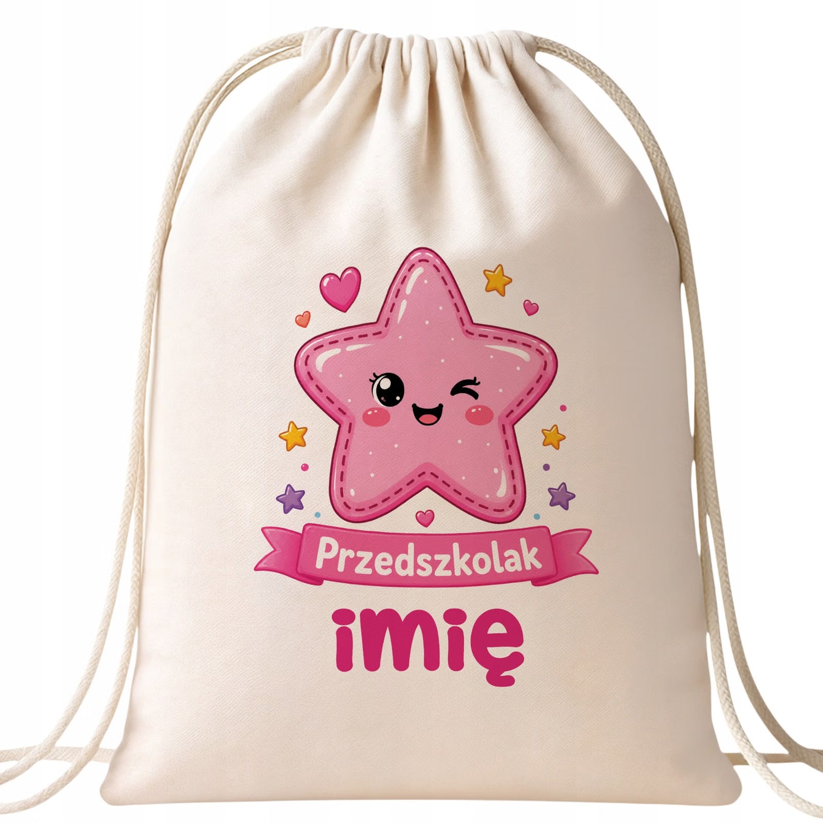 Zestaw Personalizowany Plecak Worek Kubek Przedszkolak Gwiazdka Prezent