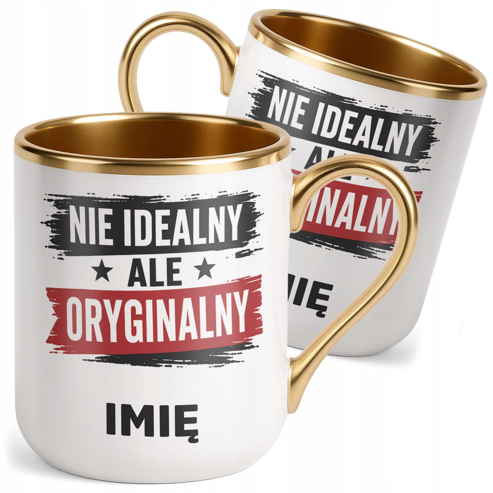 Kubek personalizowany z nadrukiem Premium Złoty Dzień Chłopaka