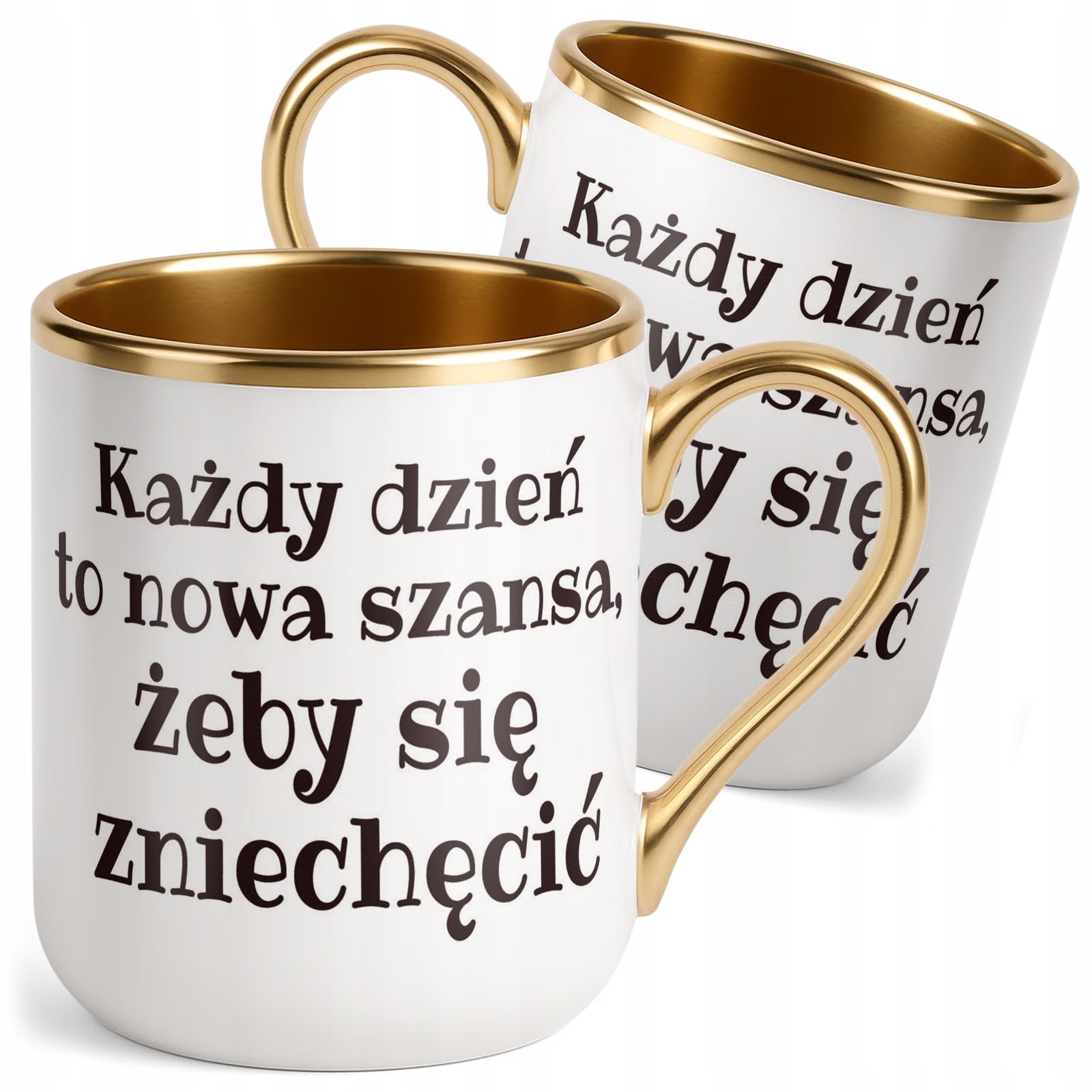 Kubek Premium Złoty Każdy Dzień To Nowa Szansa Zabawny Prezent
