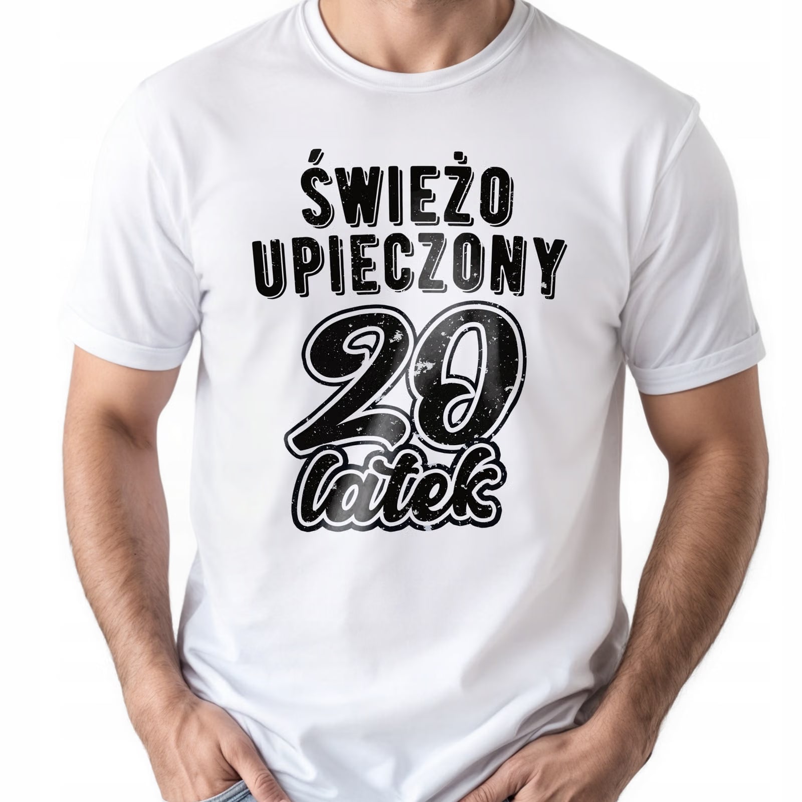 Koszulka biała męska Świeżo Upieczony 20 Urodziny Prezent r. 3XL