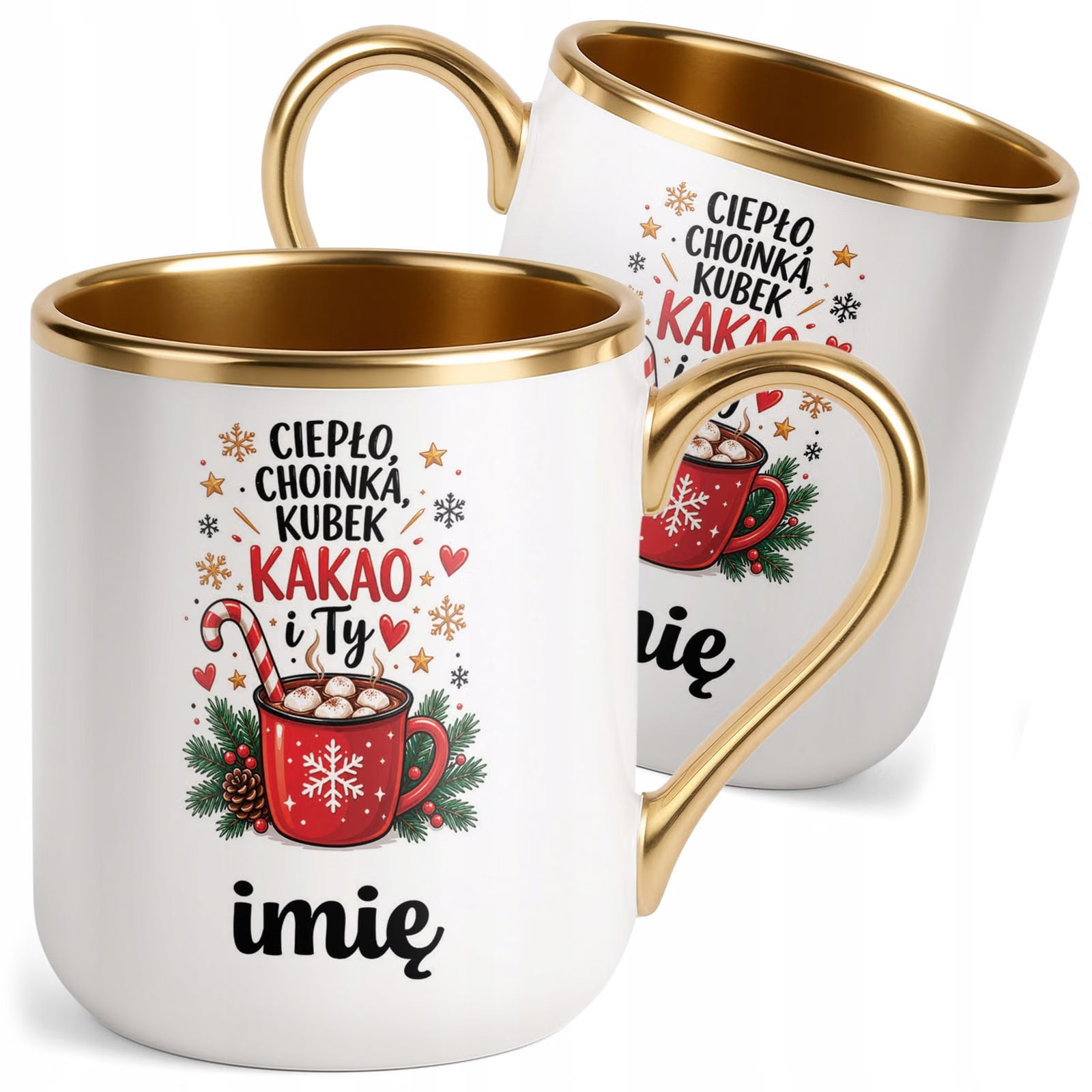Kubek Personalizowany Premium Złoty Boże Narodzenie Święta Prezent