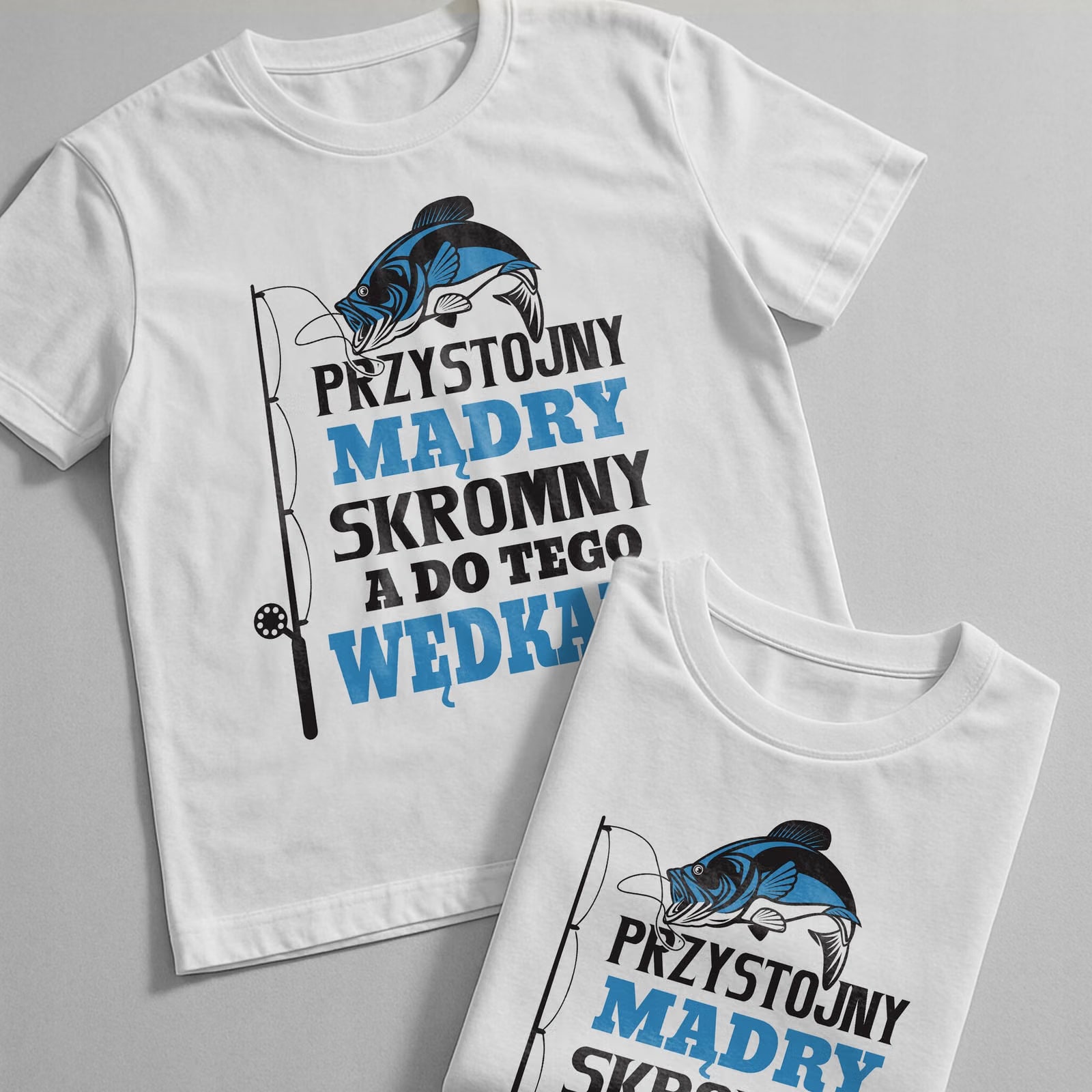 Koszulka biała męska Dla Wędkarza Wędkowanie Ryby Prezent r. 3XL