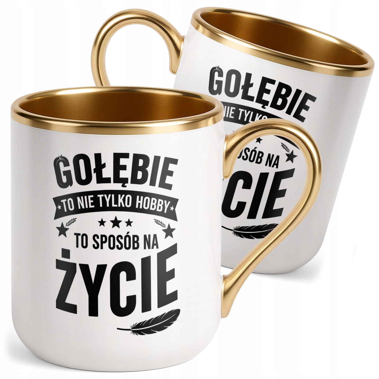 Kubek z nadrukiem Premium Złoty Dla Gołębiarza Hodowcy Gołębi Prezent
