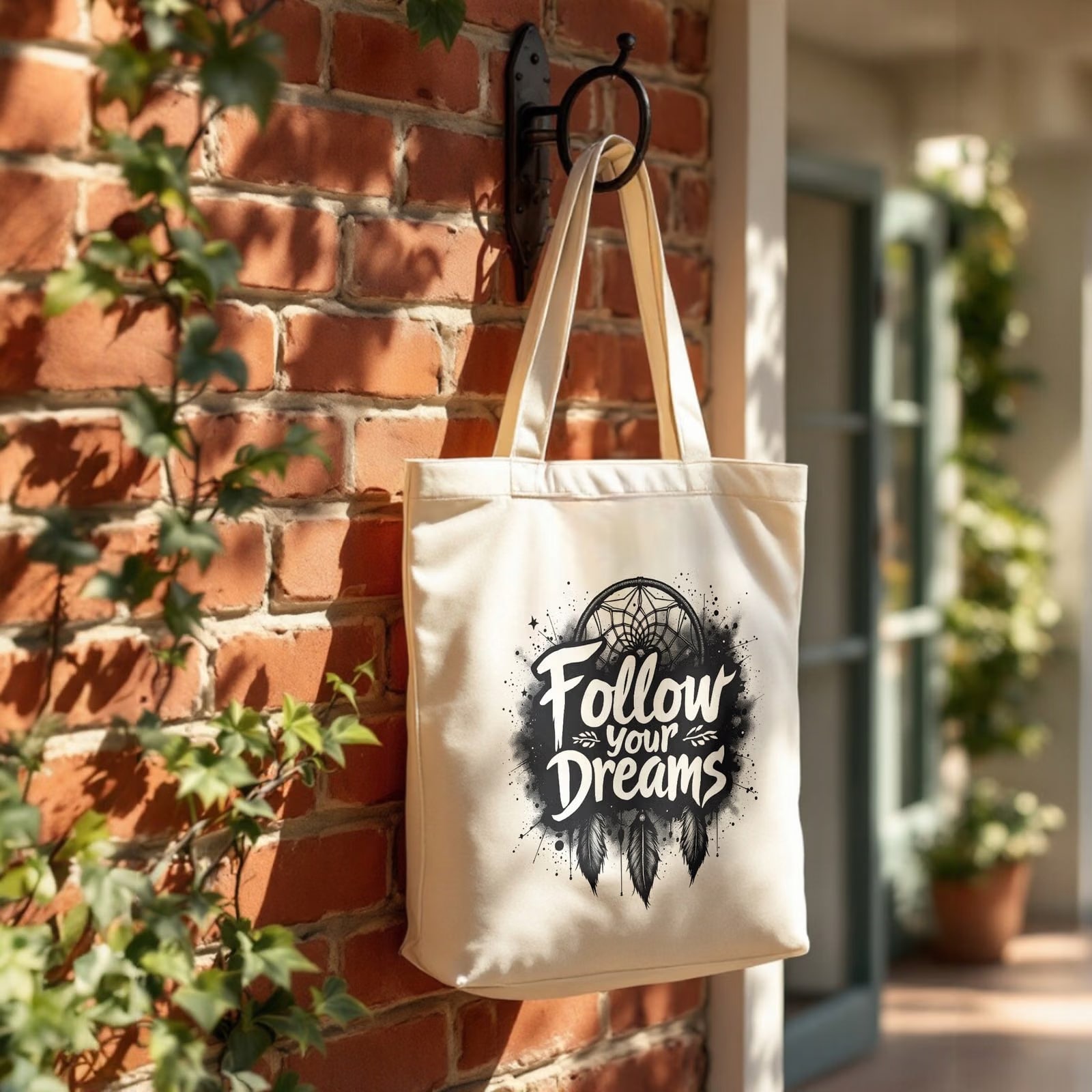 Torba bawełniana premium na zakupy Follow Your Dreams Łapacz Snów Prezent