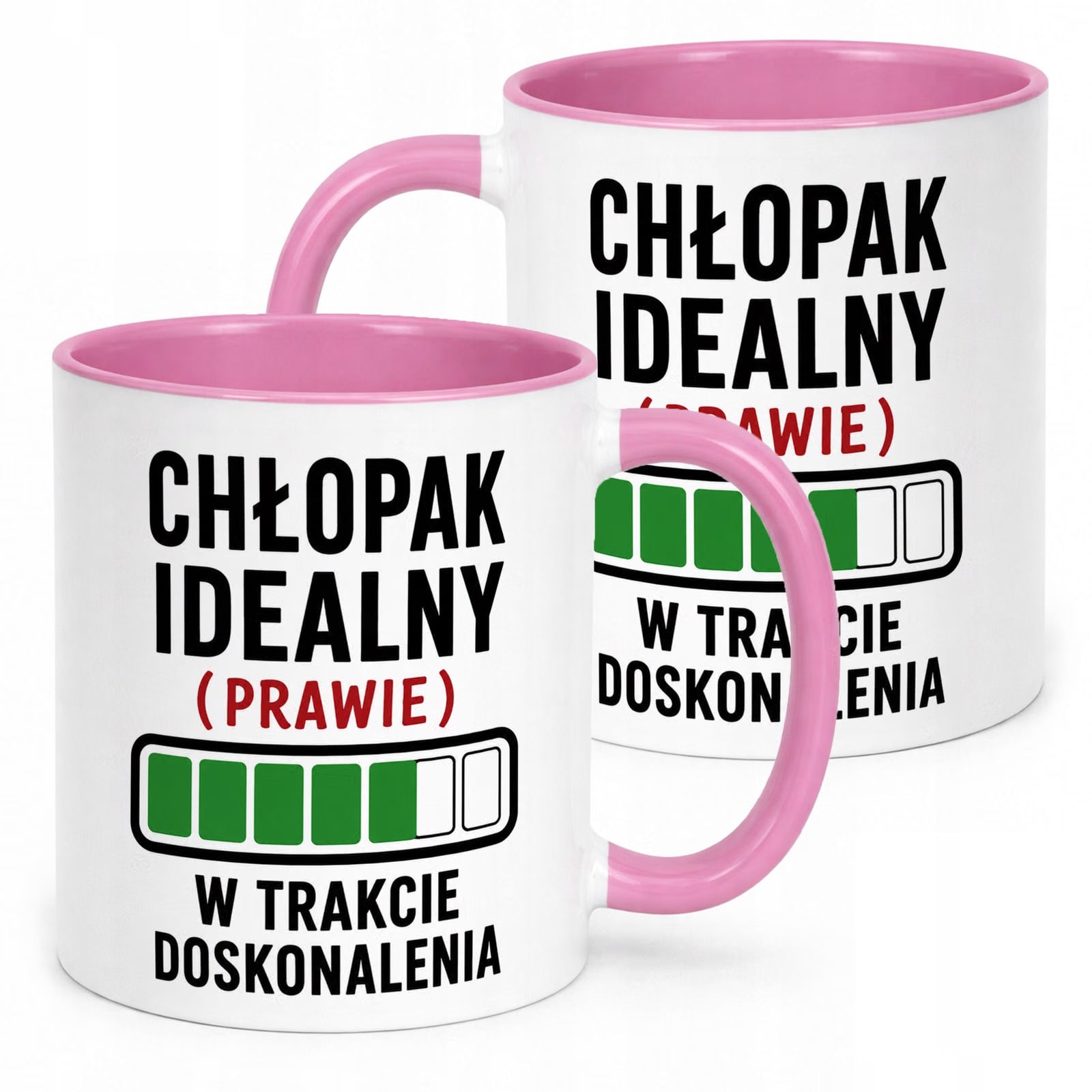 Różowy Kubek z nadrukiem Dzień Chłopaka Mężczyzny Upominek Prezent