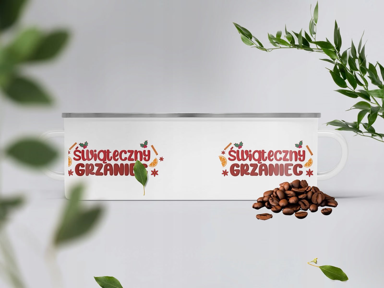Kubek Emaliowany Boże Narodzenie Mikołajki Świąteczny Grzaniec Prezent