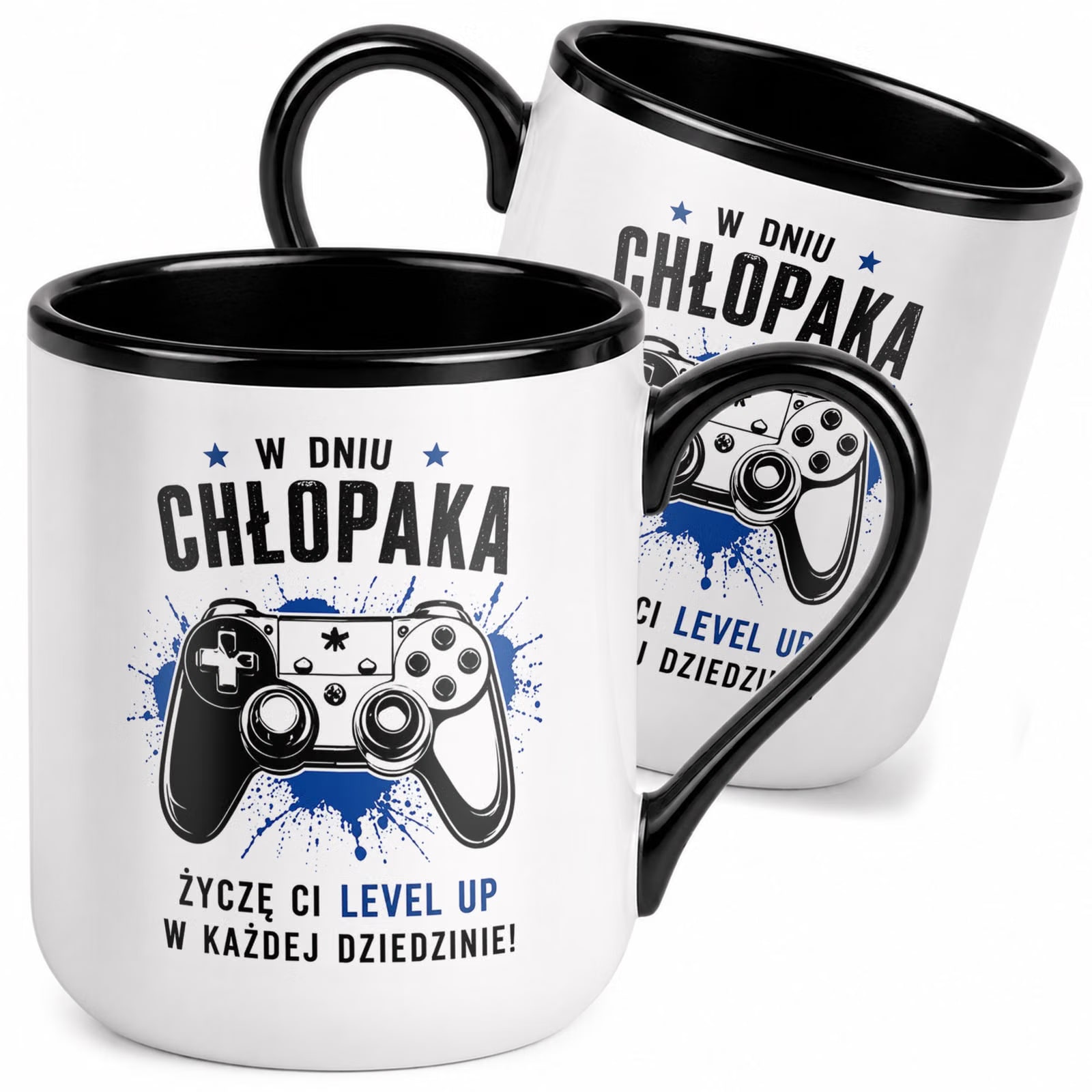 Kubek z nadrukiem Premium Czarny Dzień Chłopaka Dla Mężczyzny Prezent