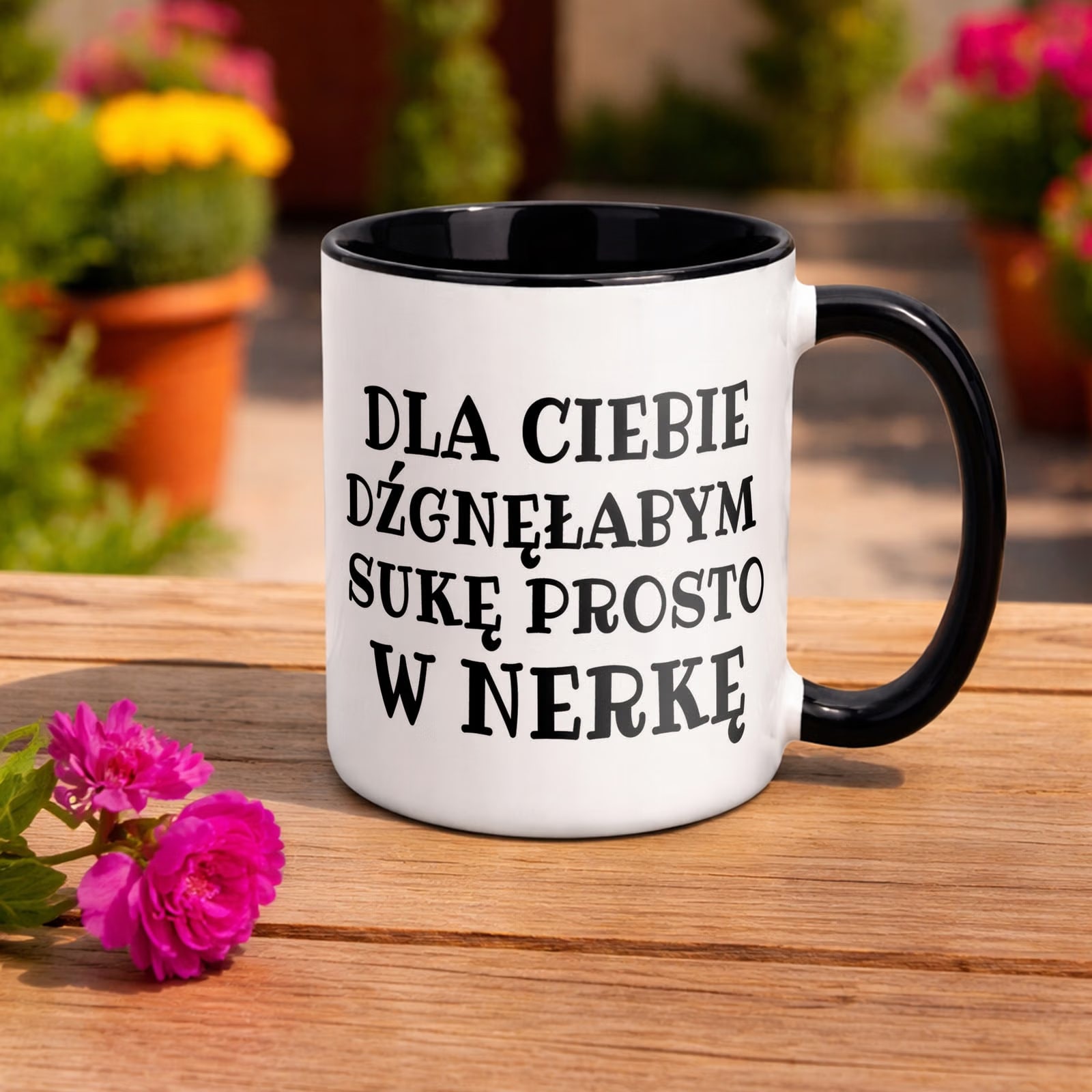 Kubek Czarny Dla Ciebie Dźgnęłabym Sarkastyczny Zabawny Prezent