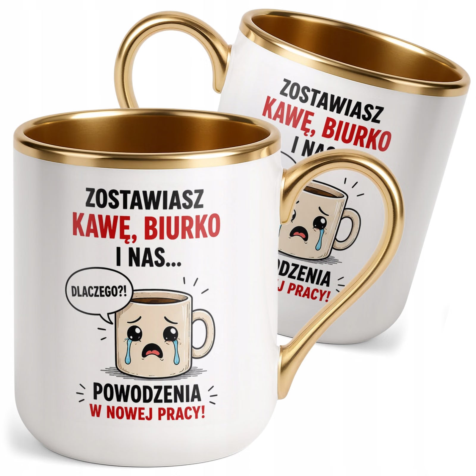 Kubek z nadrukiem Premium Złoty Pożegnanie Odejście z Pracy