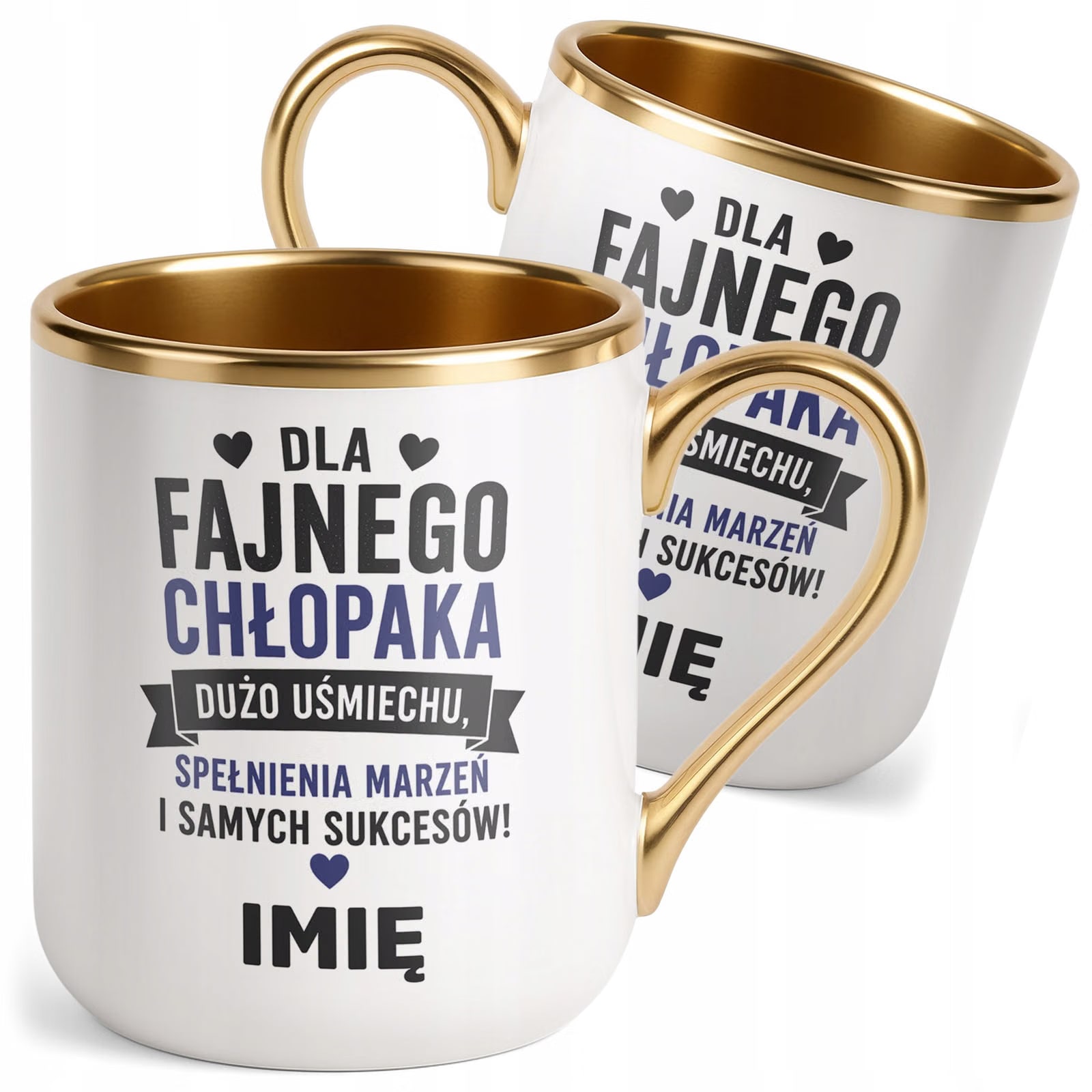 Kubek personalizowany z nadrukiem Premium Złoty Dzień Chłopaka