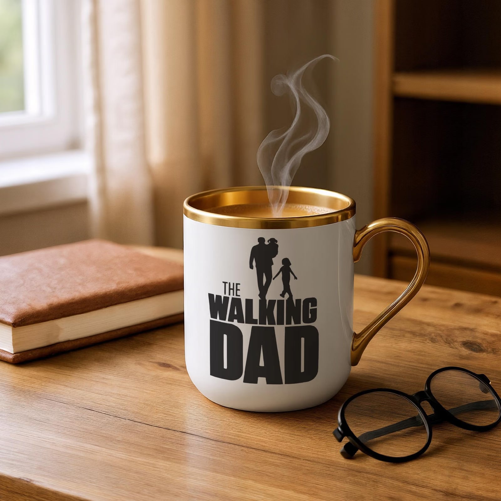 Kubek Premium Złoty Dzień Ojca Dla Taty The Walking Dad Prezent