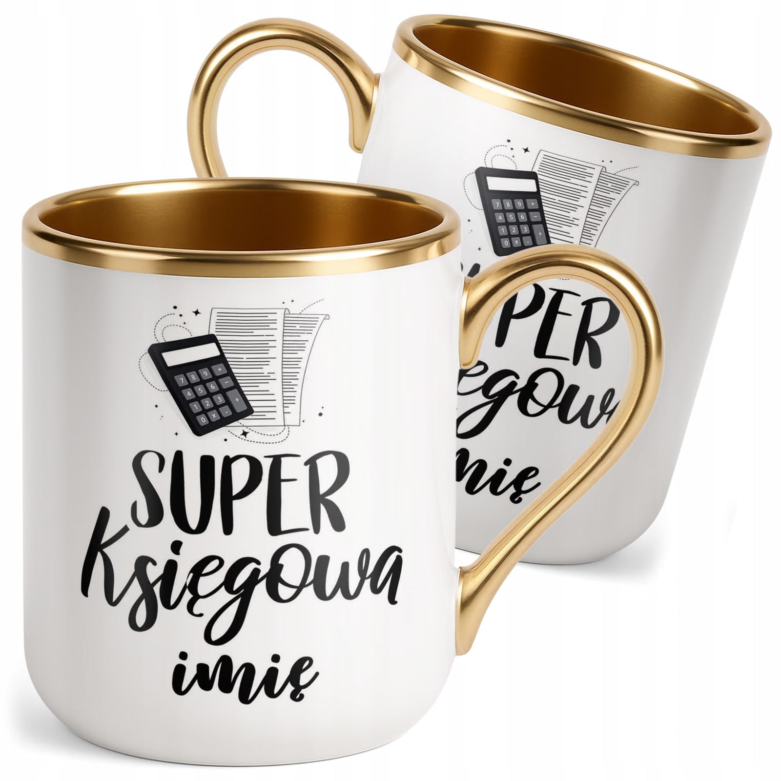 Kubek Premium Złoty Personalizowany Super Księgowa Dla Księgowej Prezent