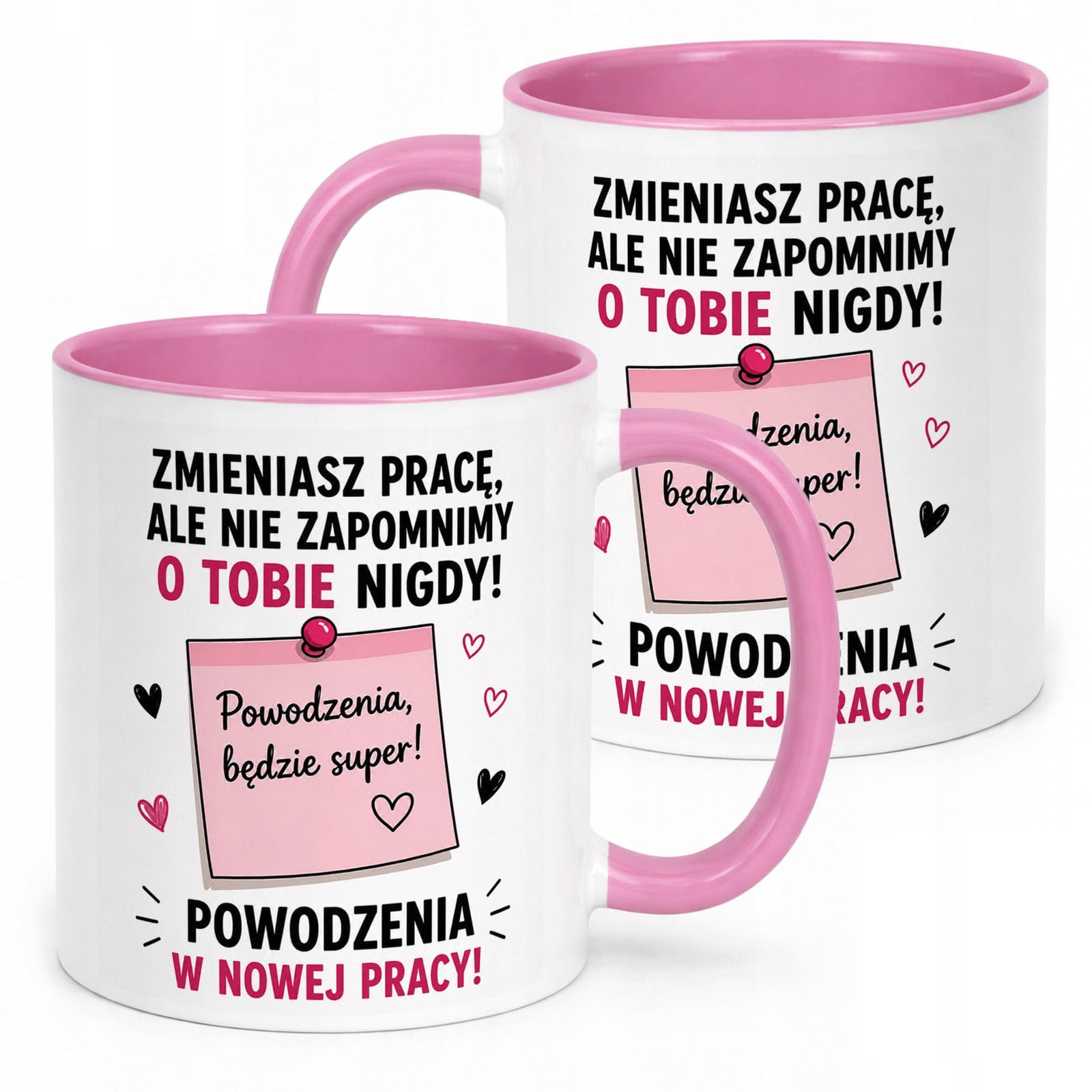 Kubek Różowy z nadrukiem Pożegnanie Odejście z Pracy Dla Koleżanki