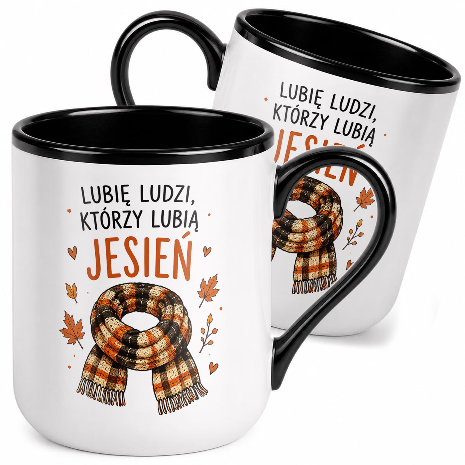 Kubek z nadrukiem Premium Czarny Jesienny Jesień Upominek Prezent