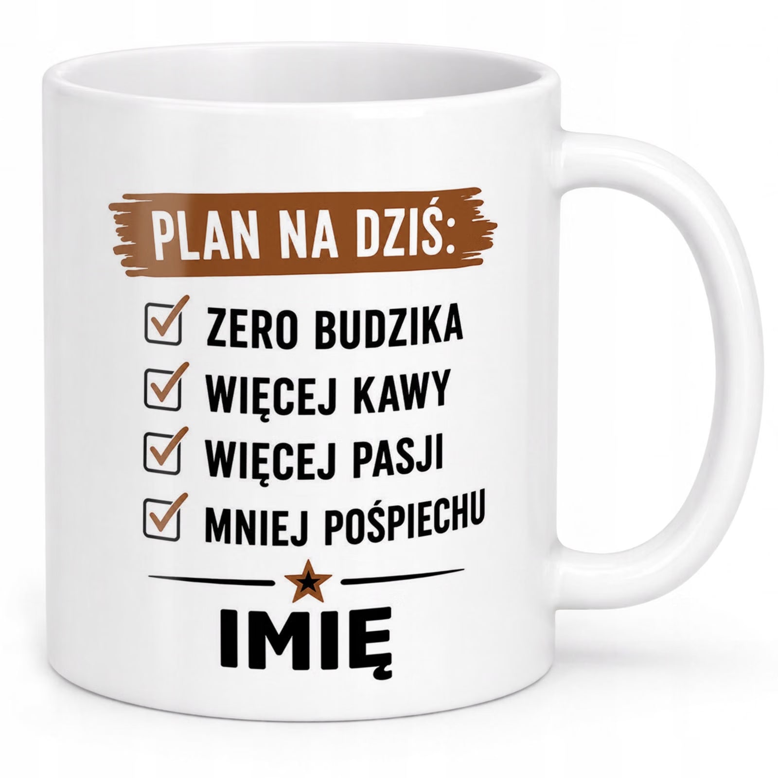 Biały Kubek Personalizowany z Nadrukiem Emerytura Dla Emeryta Prezent