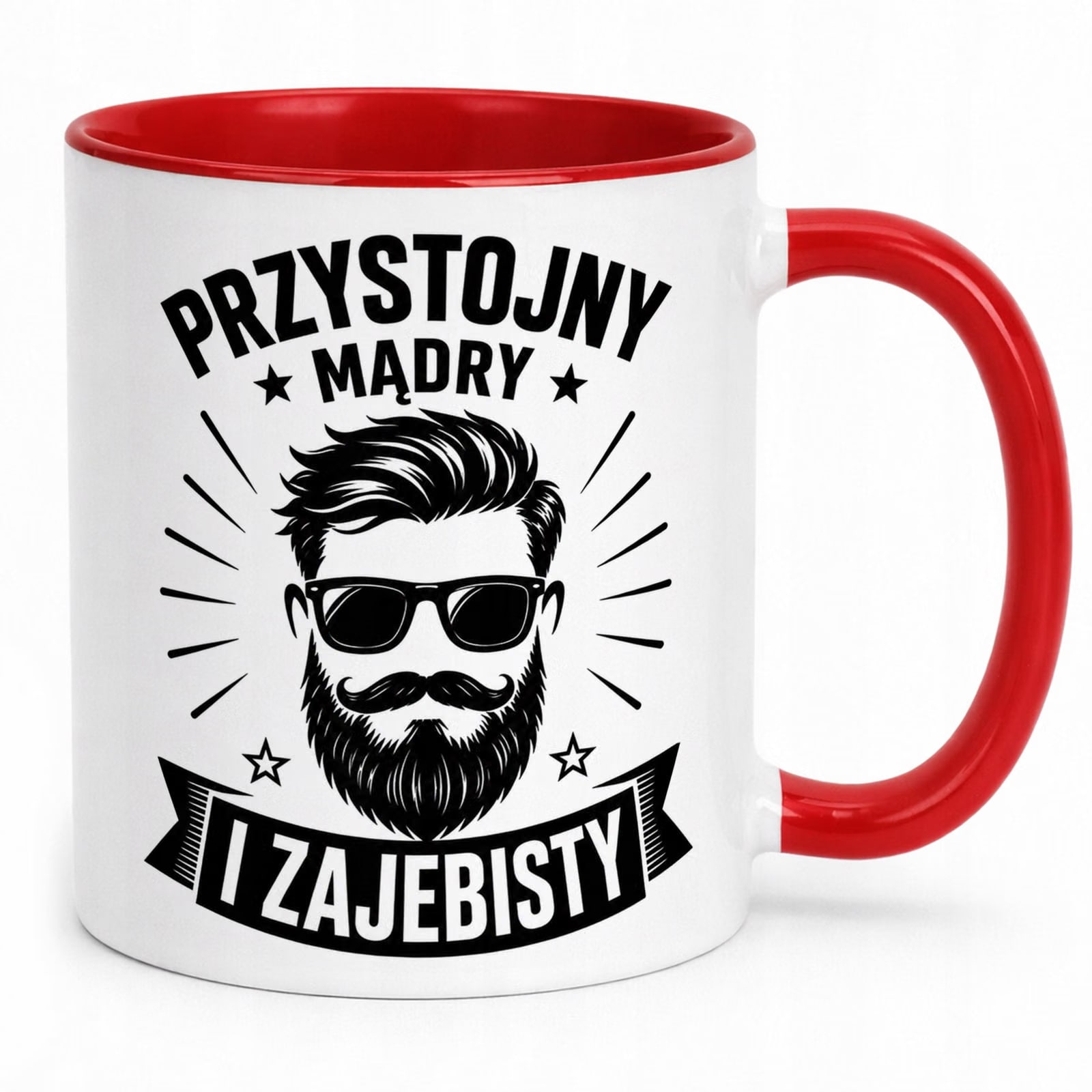 Czerwony Kubek z nadrukiem Dzień Chłopaka Mężczyzny Upominek Prezent
